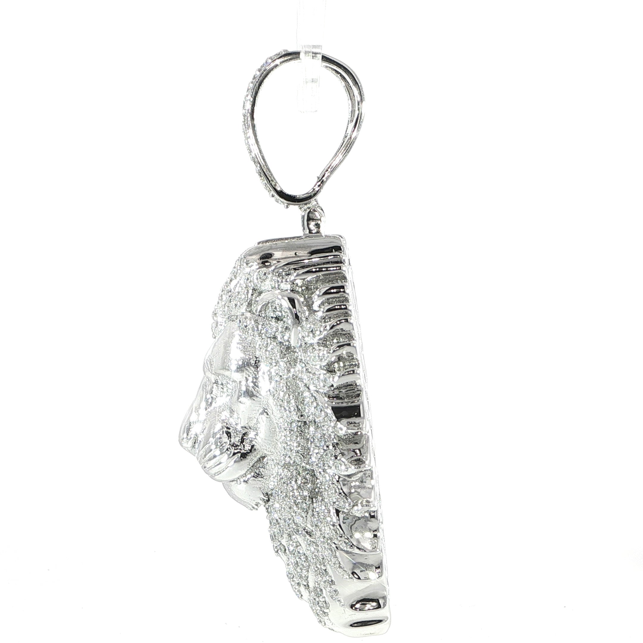 Sterling Silver VVS Moissanite Lion Pendant - 4.24 CT