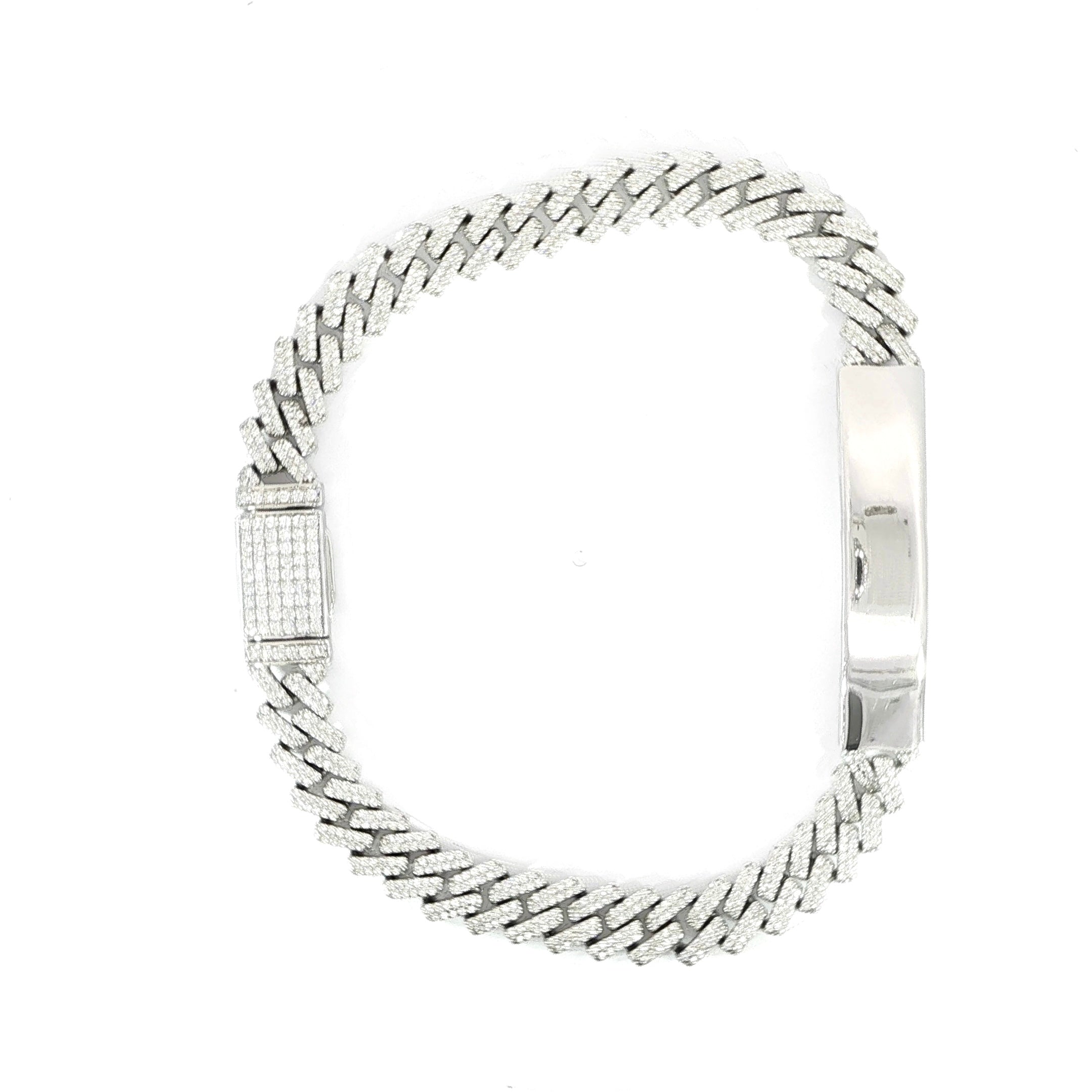 Sterling Silver Miami Cuban ID Bracelet – VVS Moissanite 3.36 CTW