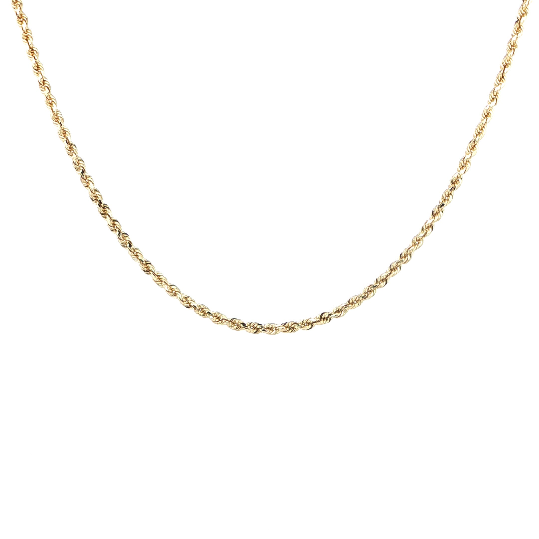 14K Yellow Gold Solid Rope Chain - 3.5mm