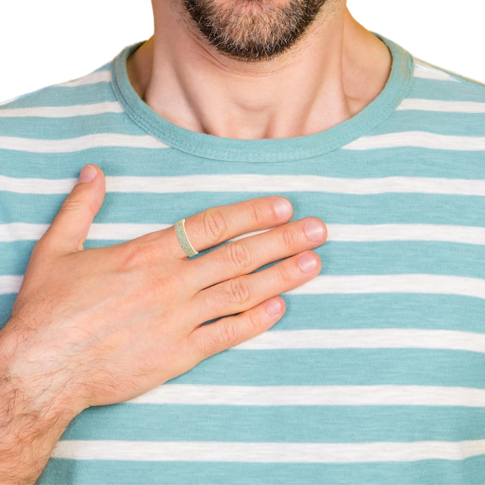 925 Sterling Silver VVS Moissanite Band - 2.6CT