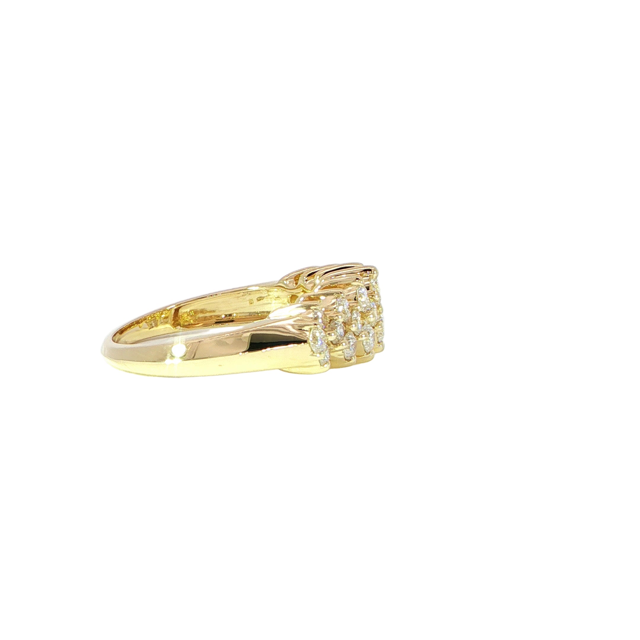 14K Gold Multi-Row Diamond Band - 1.02ctw