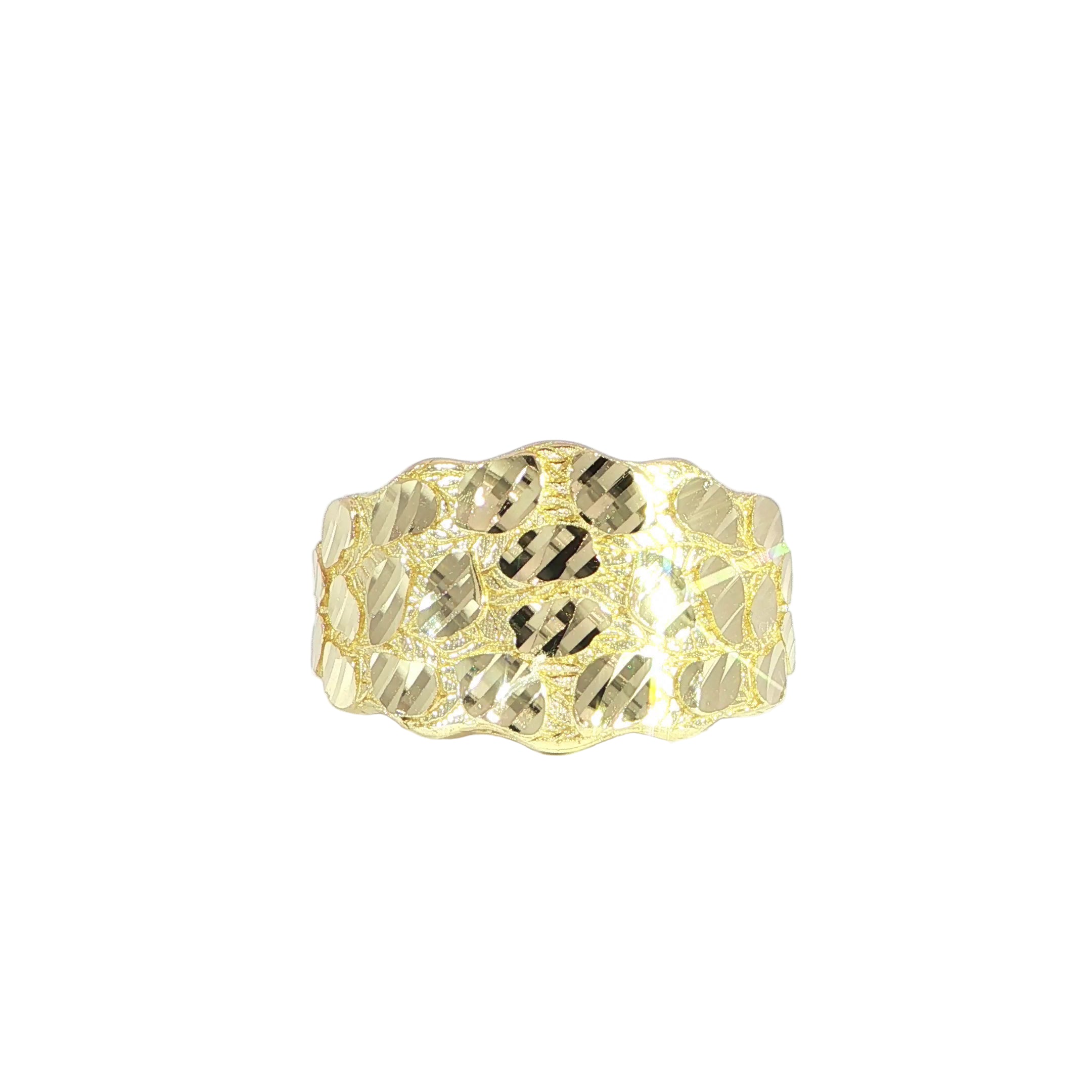 14K Gold Nugget Ring – 13.7mm
