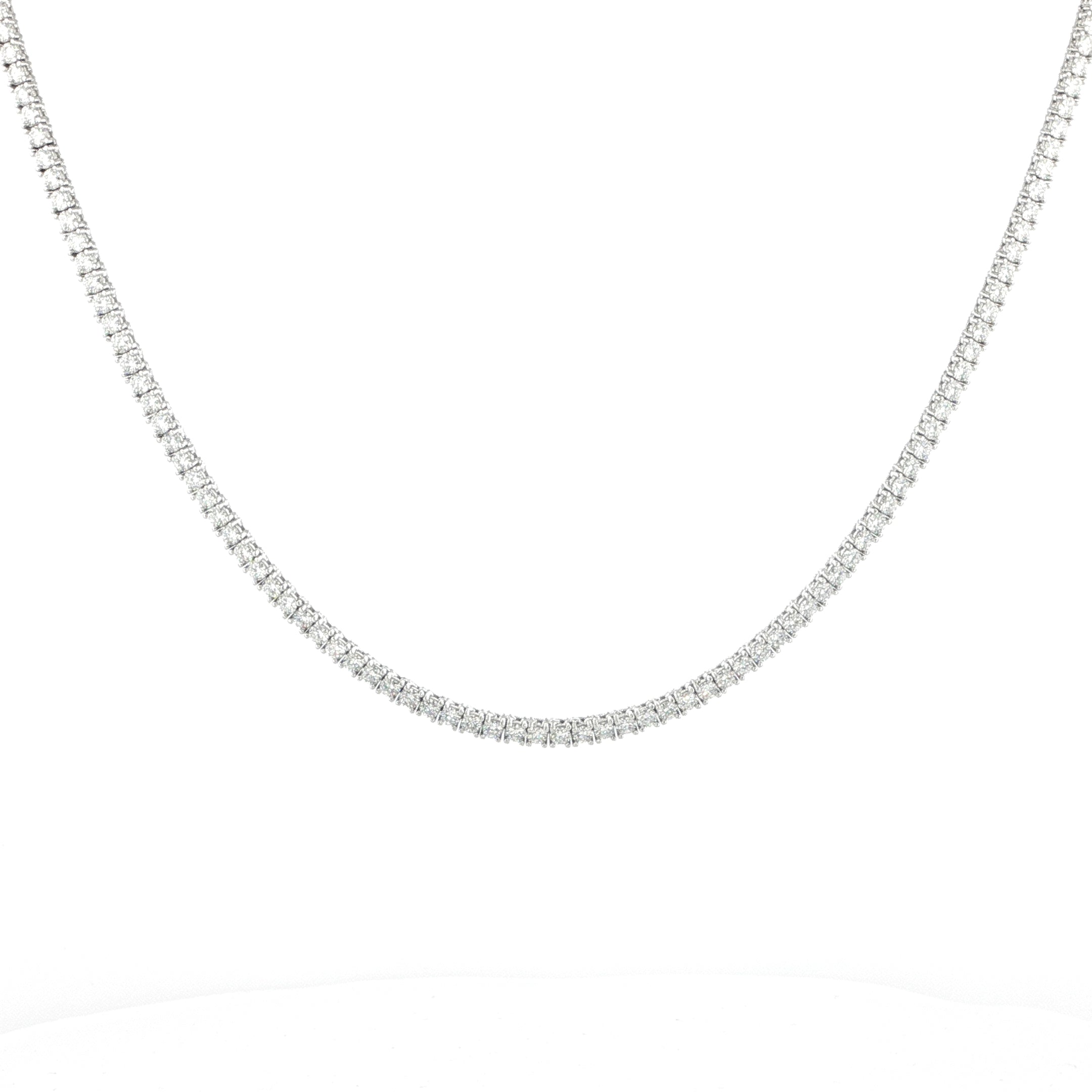 Sterling Silver 3MM Tennis Necklace – VVS Moissanite
