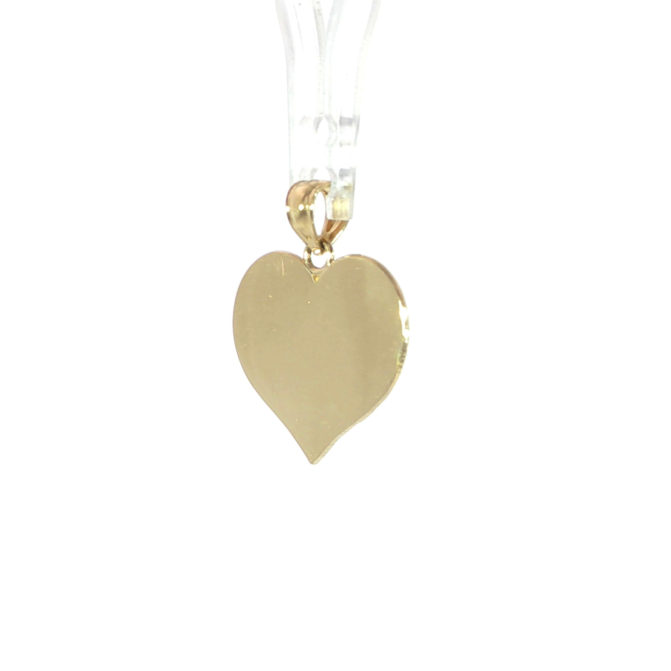 14K Gold Engravable Heart Pendant