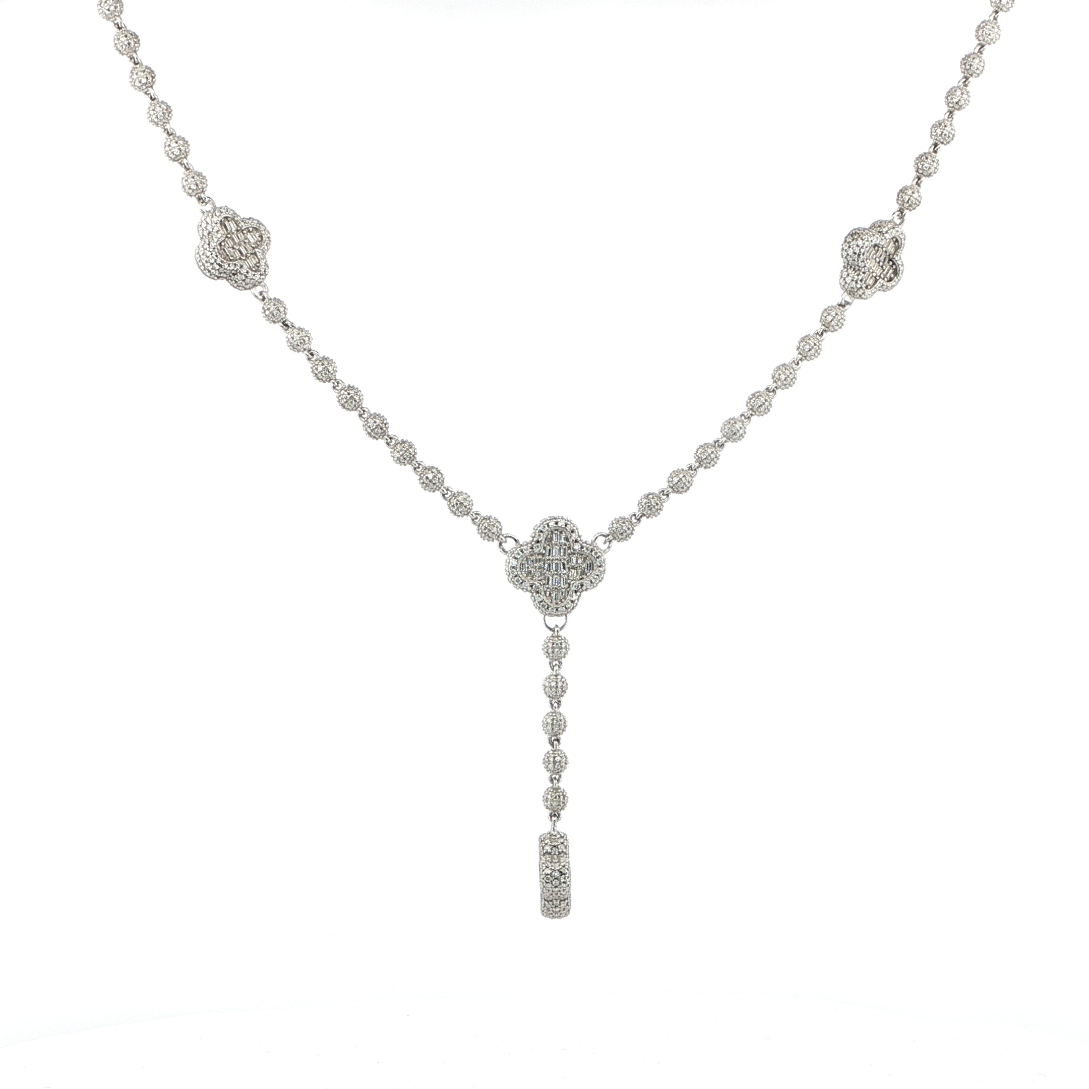 Sterling Silver Designer Chain Necklace, 11.83 Total Carats VVS Moissanite, 27.23g