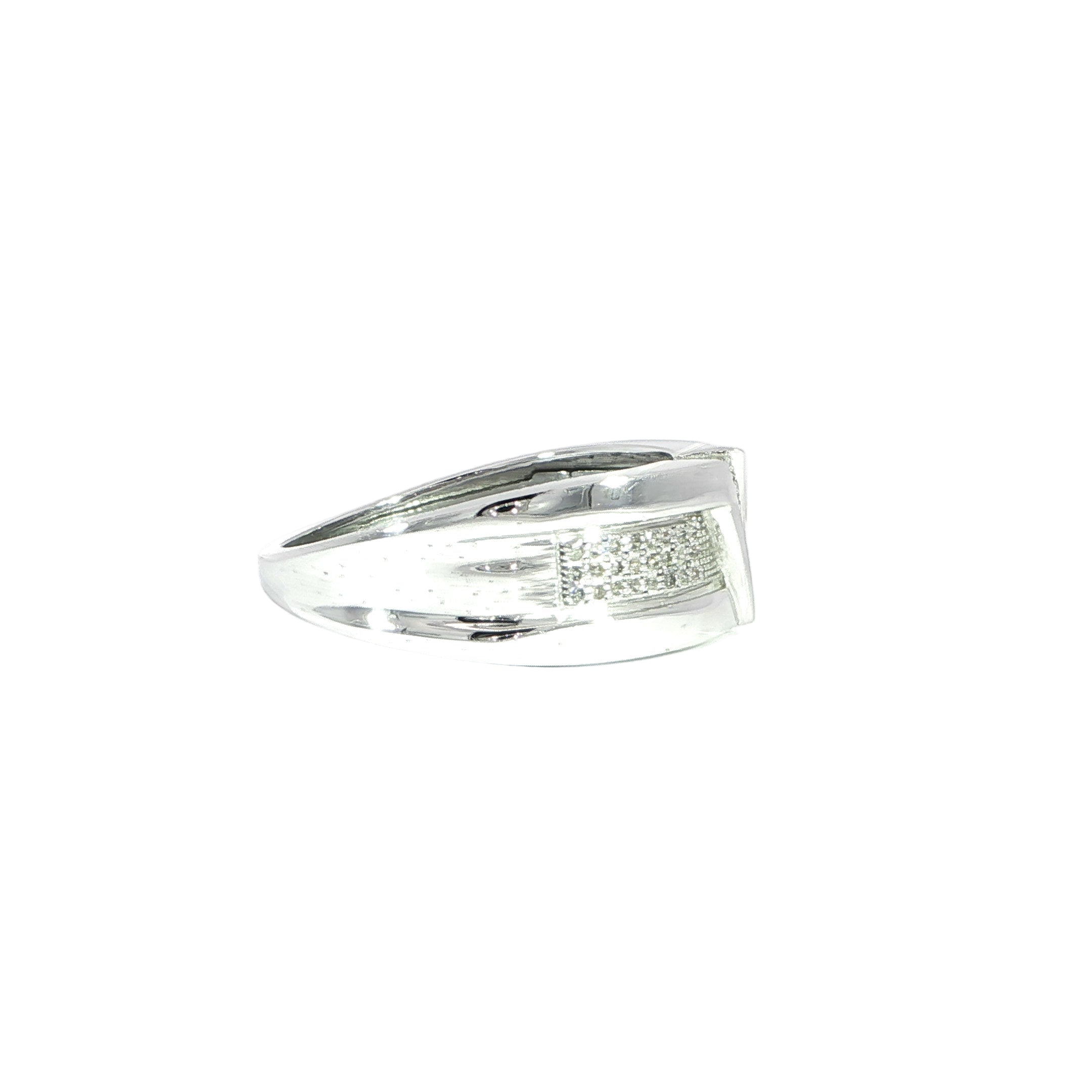 10K White Gold Natural Diamond Band Ring