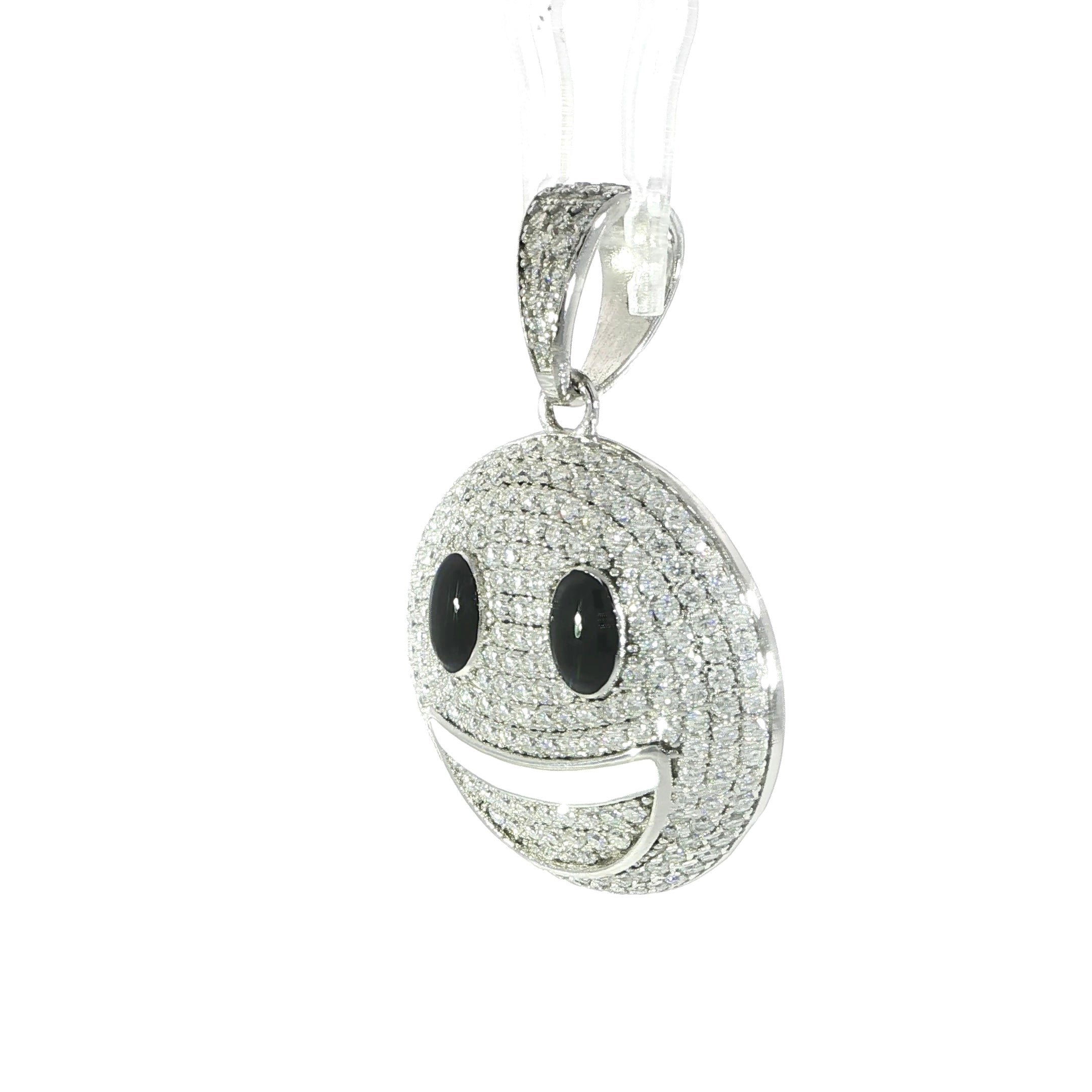 Sterling Silver Smiley Face Pendant – VVS Moissanite 2.7 CTW