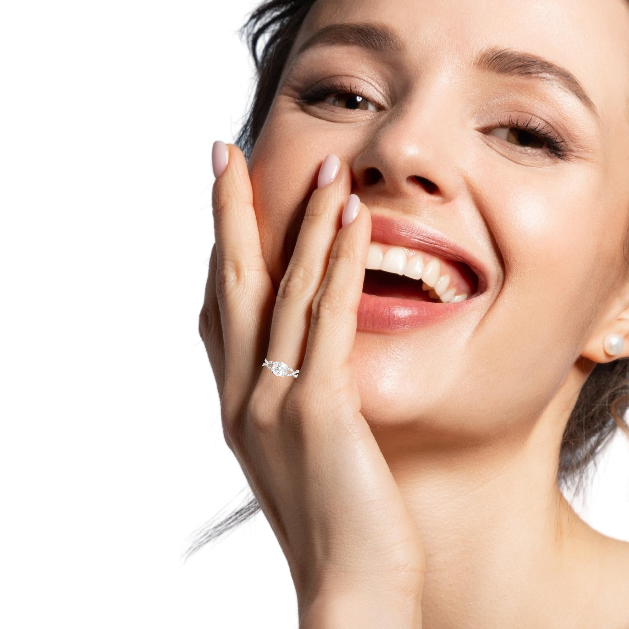 925 Sterling Silver 3ct VVS Moissanite Engagement Ring - 3