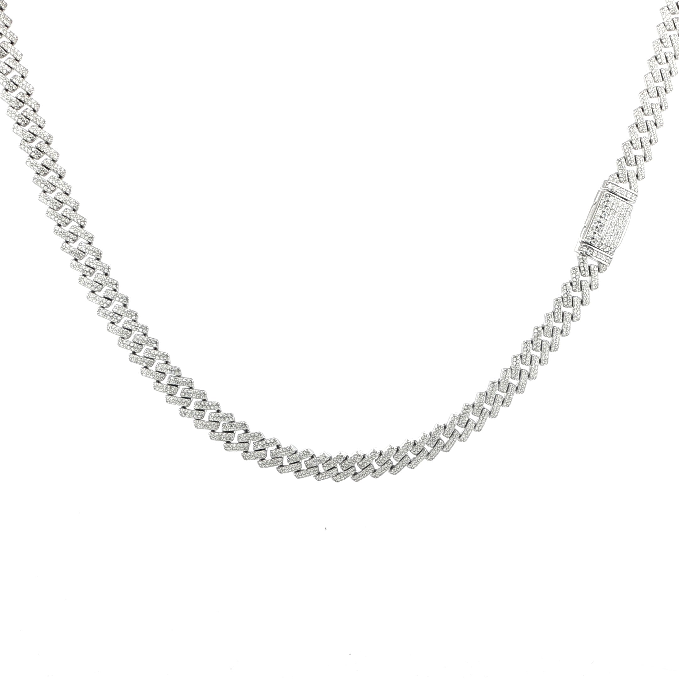 Sterling Silver Miami Cuban Chain - VVS Moissanite - 8MM