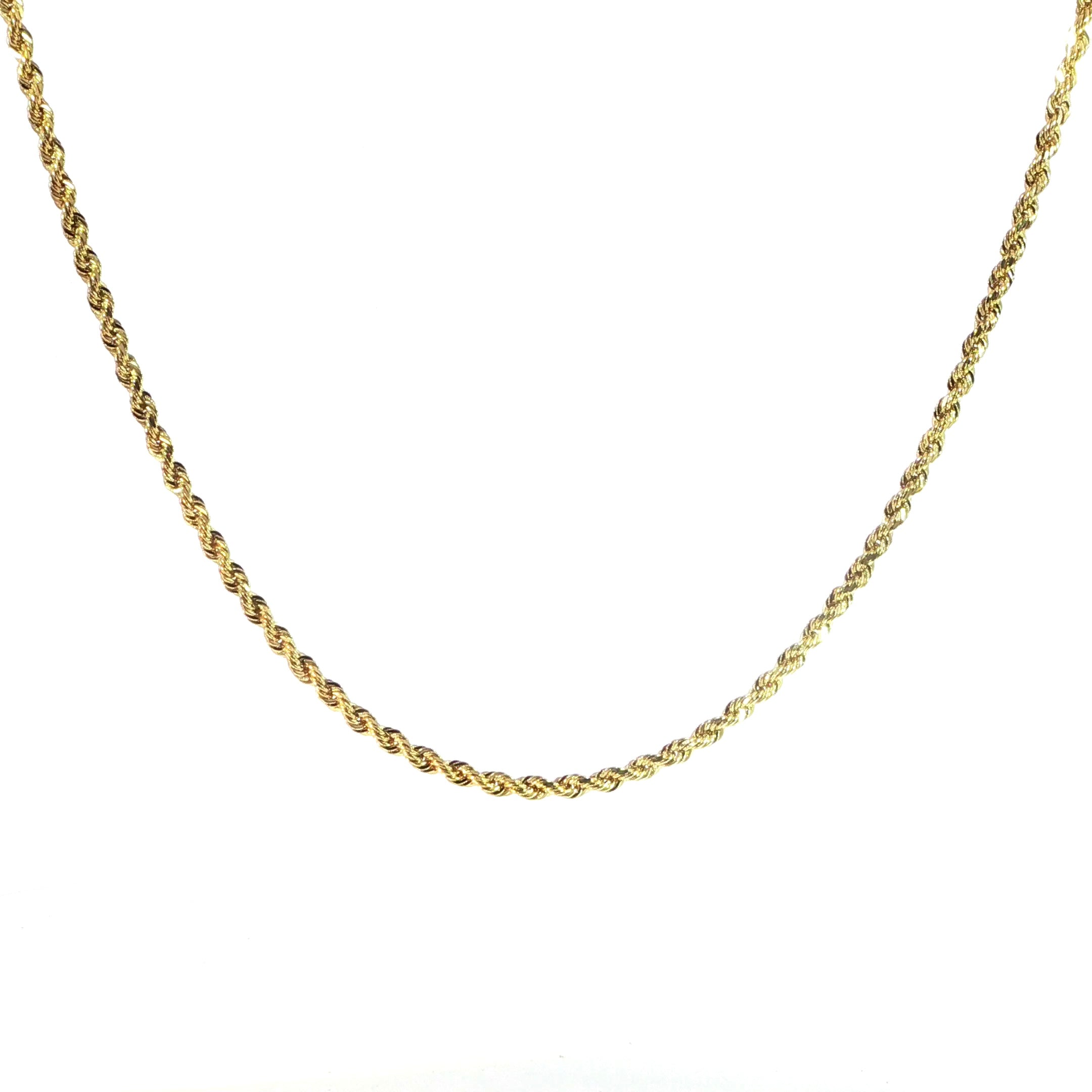 10K Solid Gold Rope Chain - 3MM