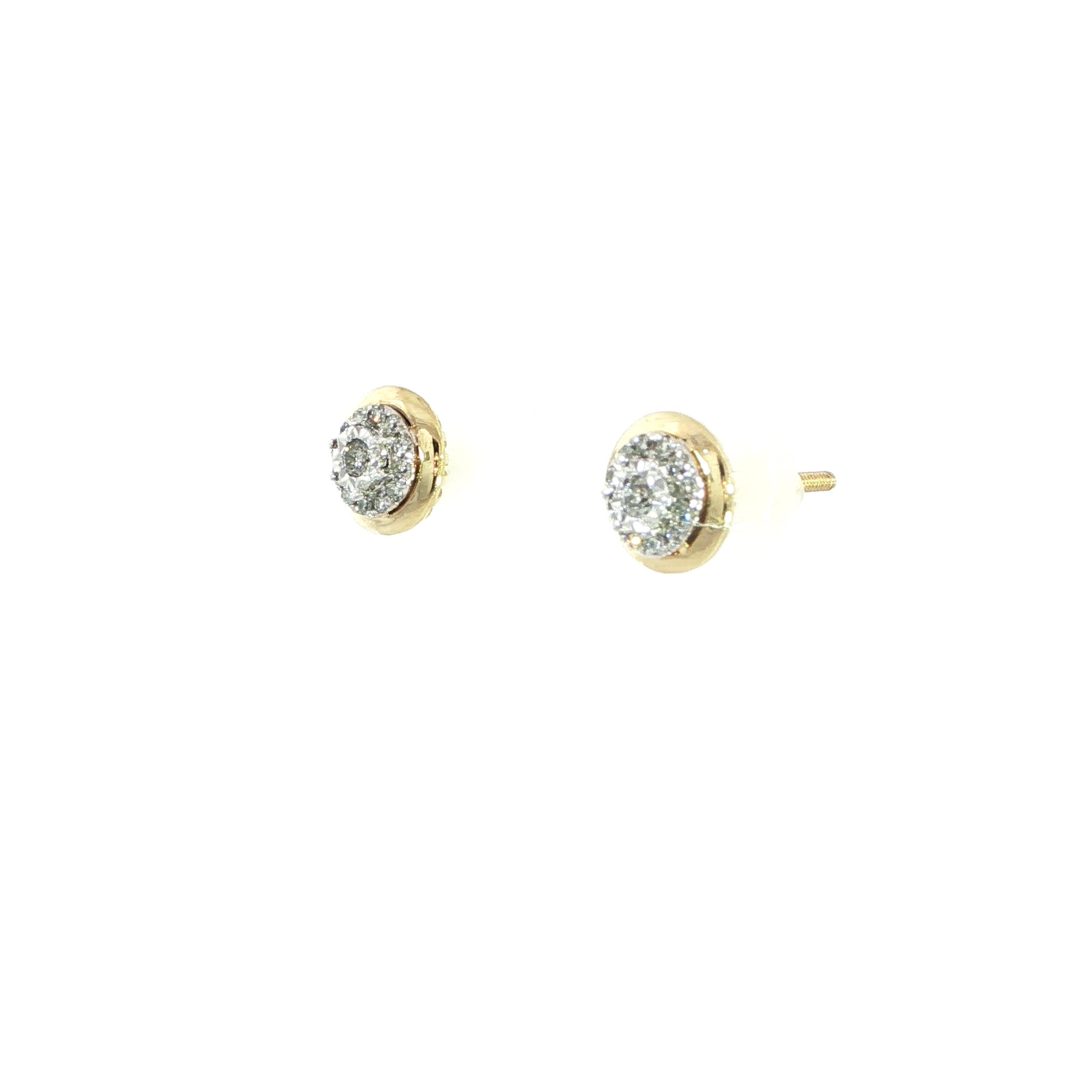 10K Natural Diamond Cluster Earrings (5.7mm)