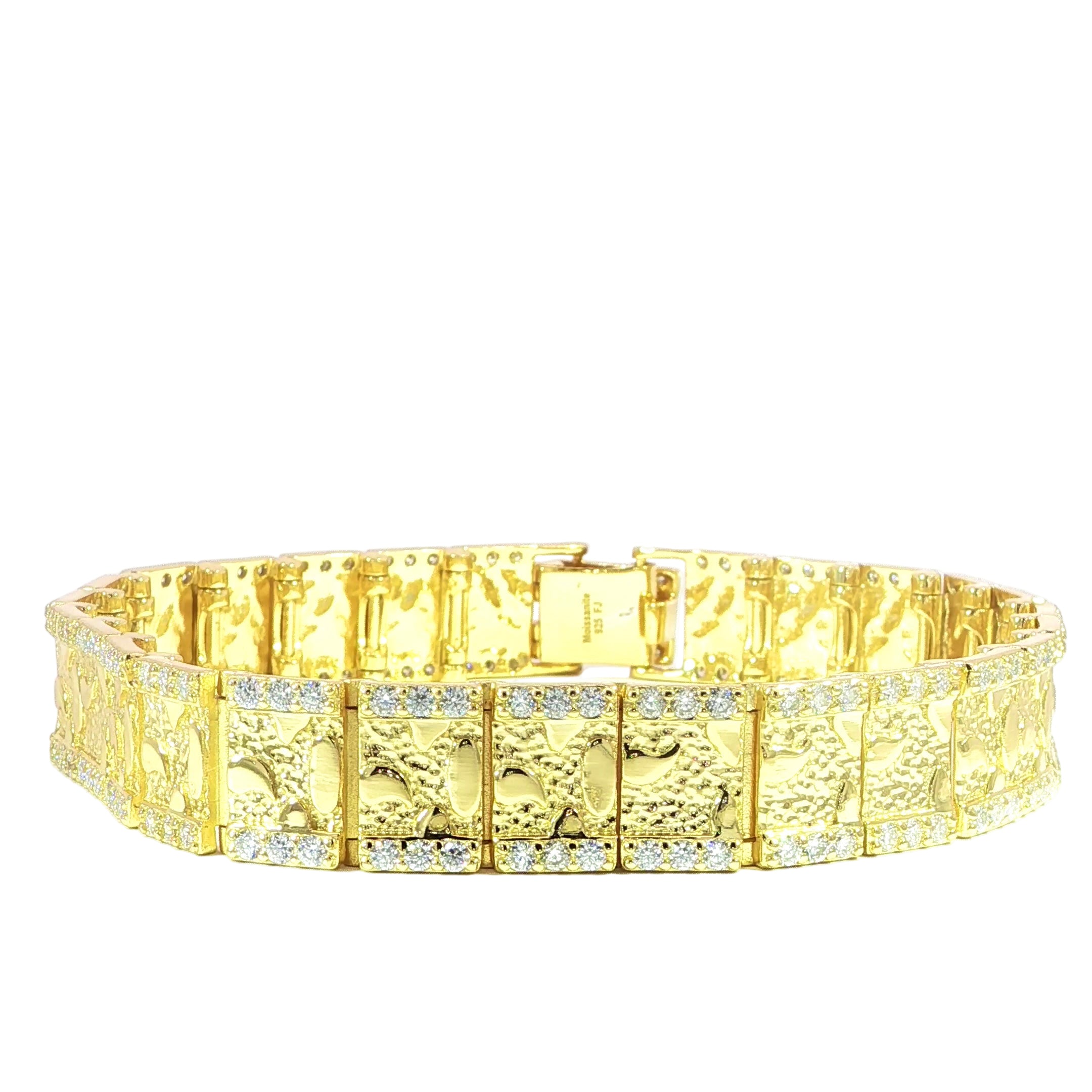 Sterling Silver Nugget Bracelet - 12mm, 5.01ct VVS Moissanite