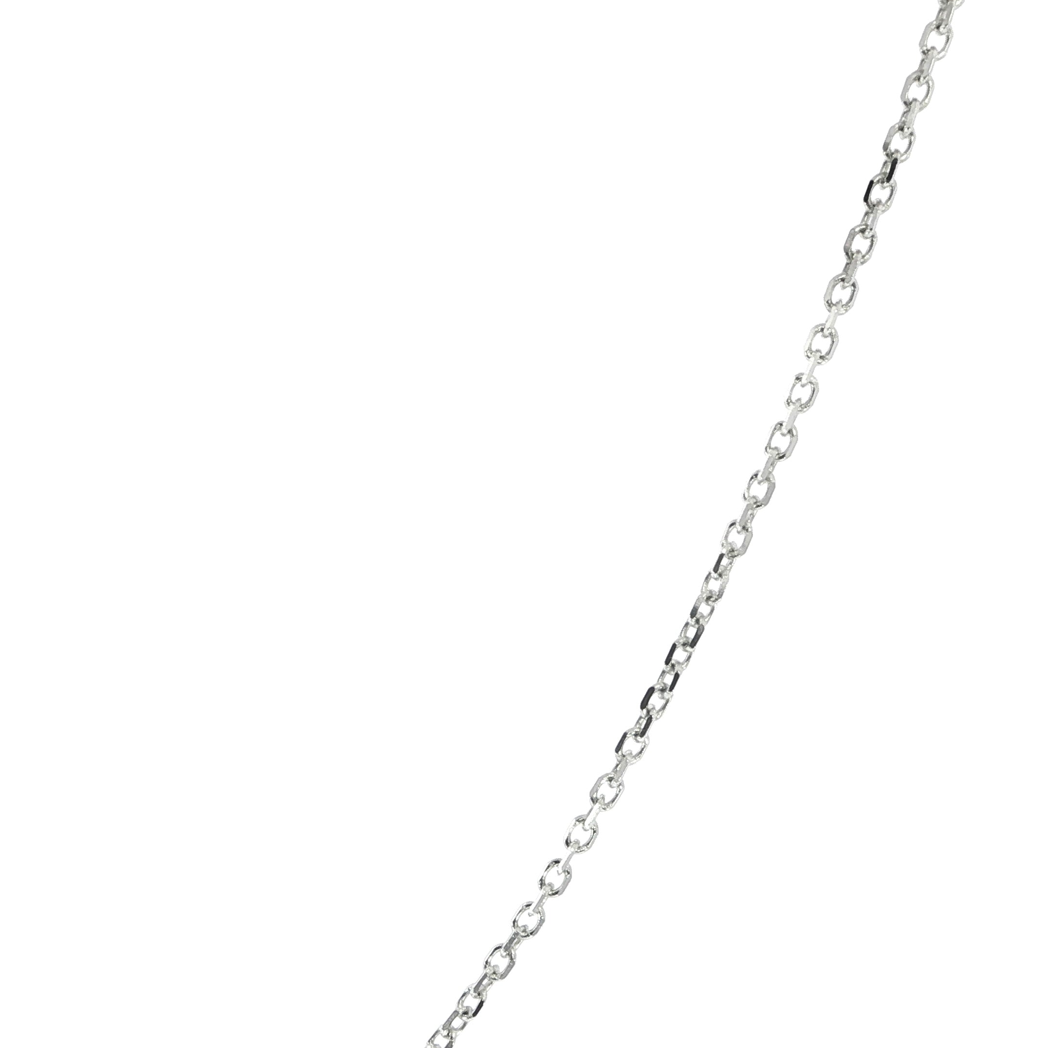 14K White Gold Solid Cable Necklace - 1.1MM