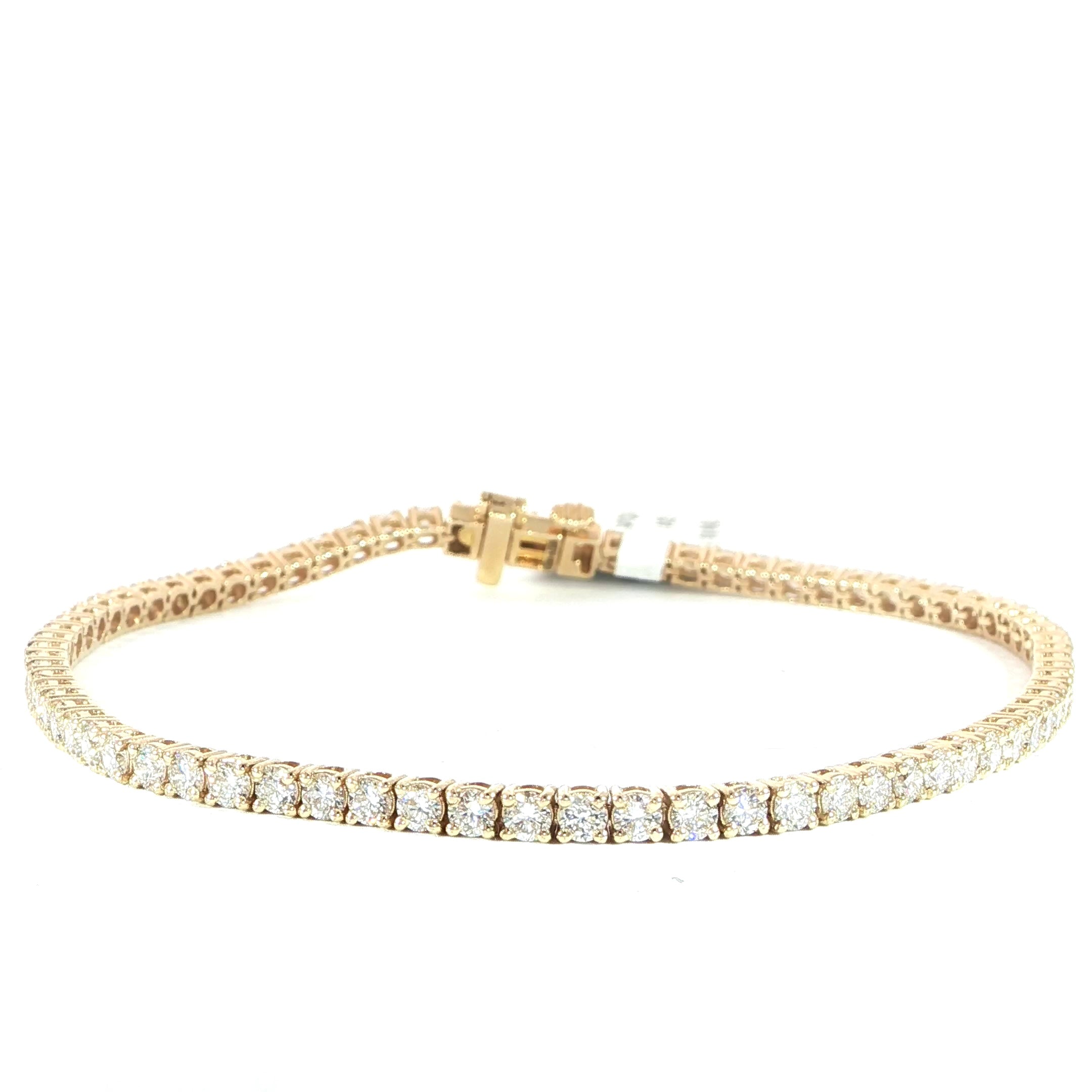 14K Yellow Gold LG Diamond Tennis Bracelet – 3.07 Carats