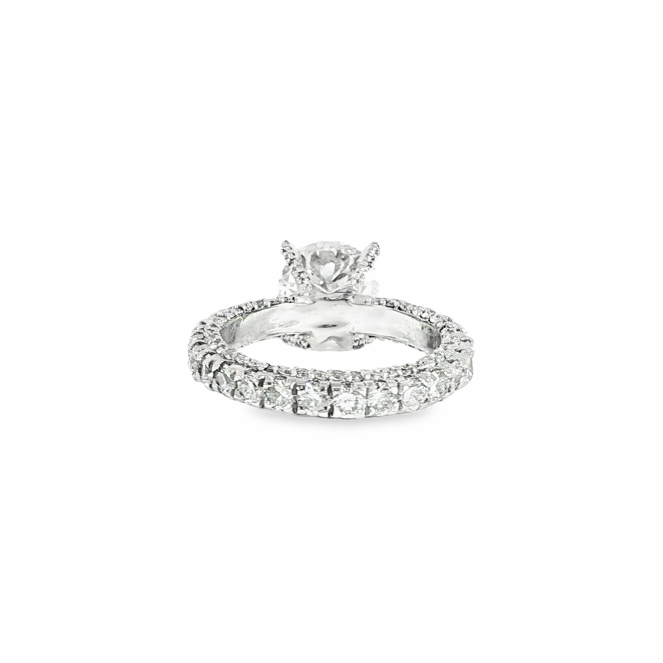 Round Diamond Engagement Ring with Pave Eternity Band
