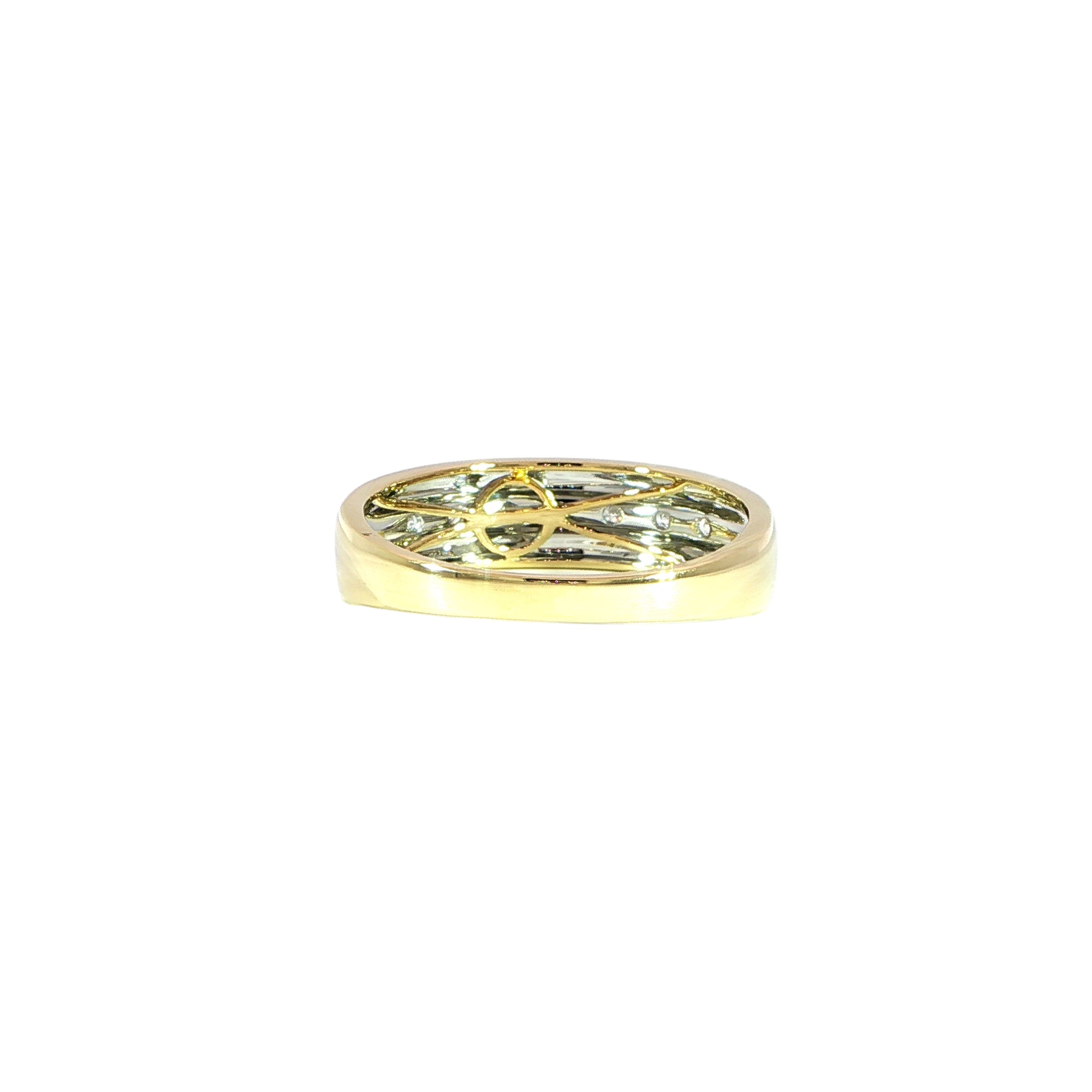 Back channel set diamond ring men
