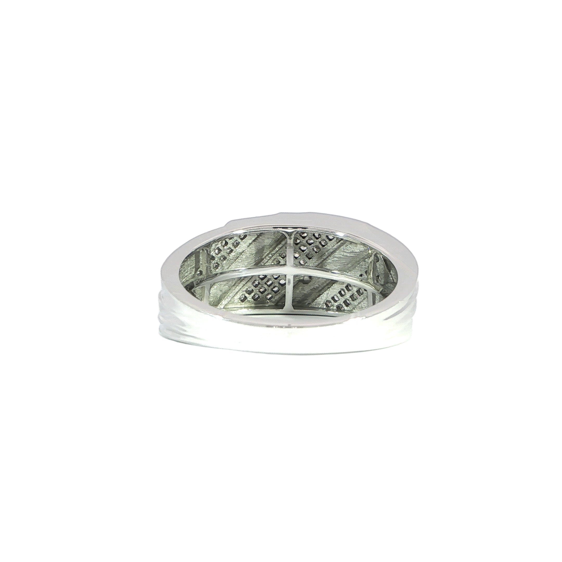Back of bold mens diamond band
