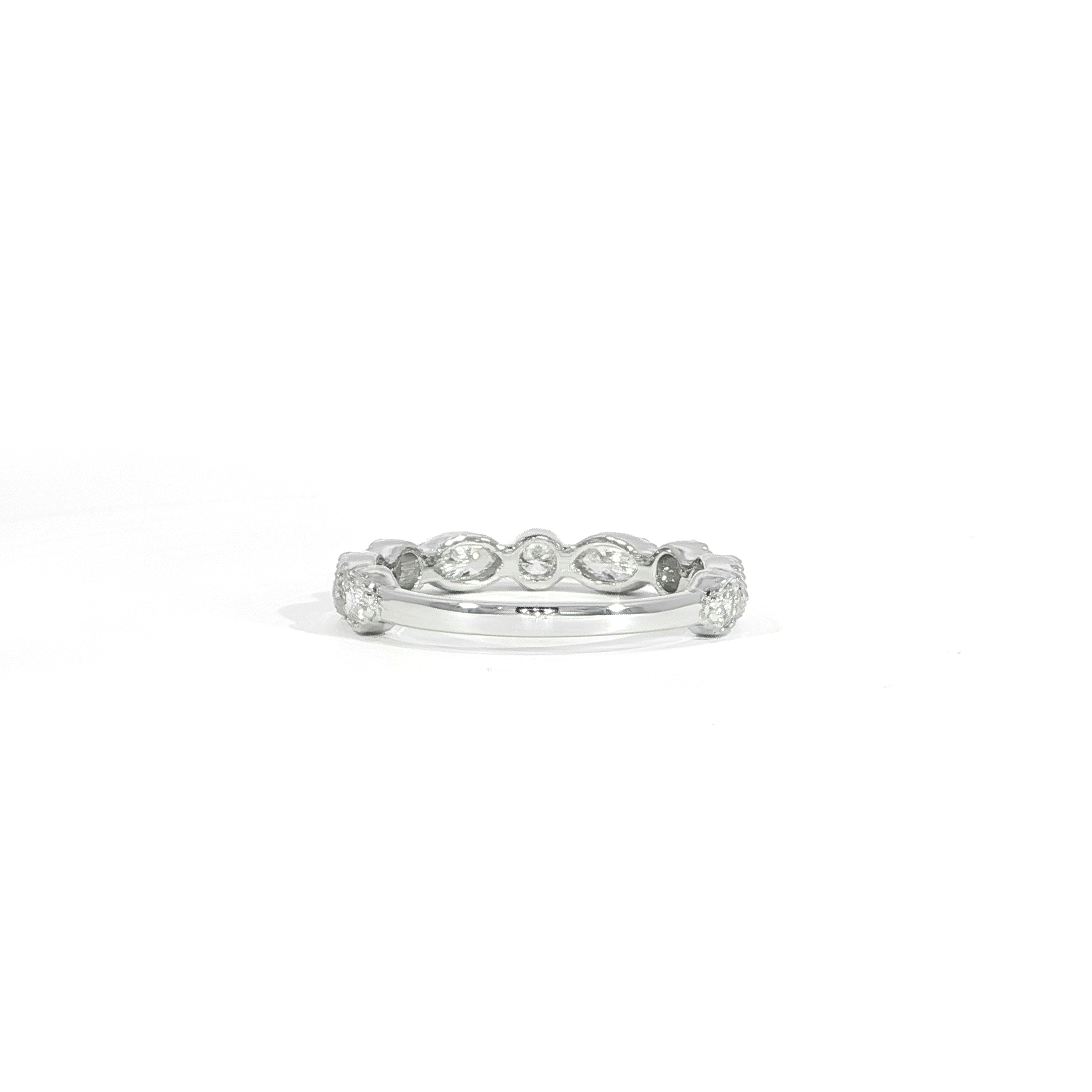 Milgrain diamond band with mixed cuts back view