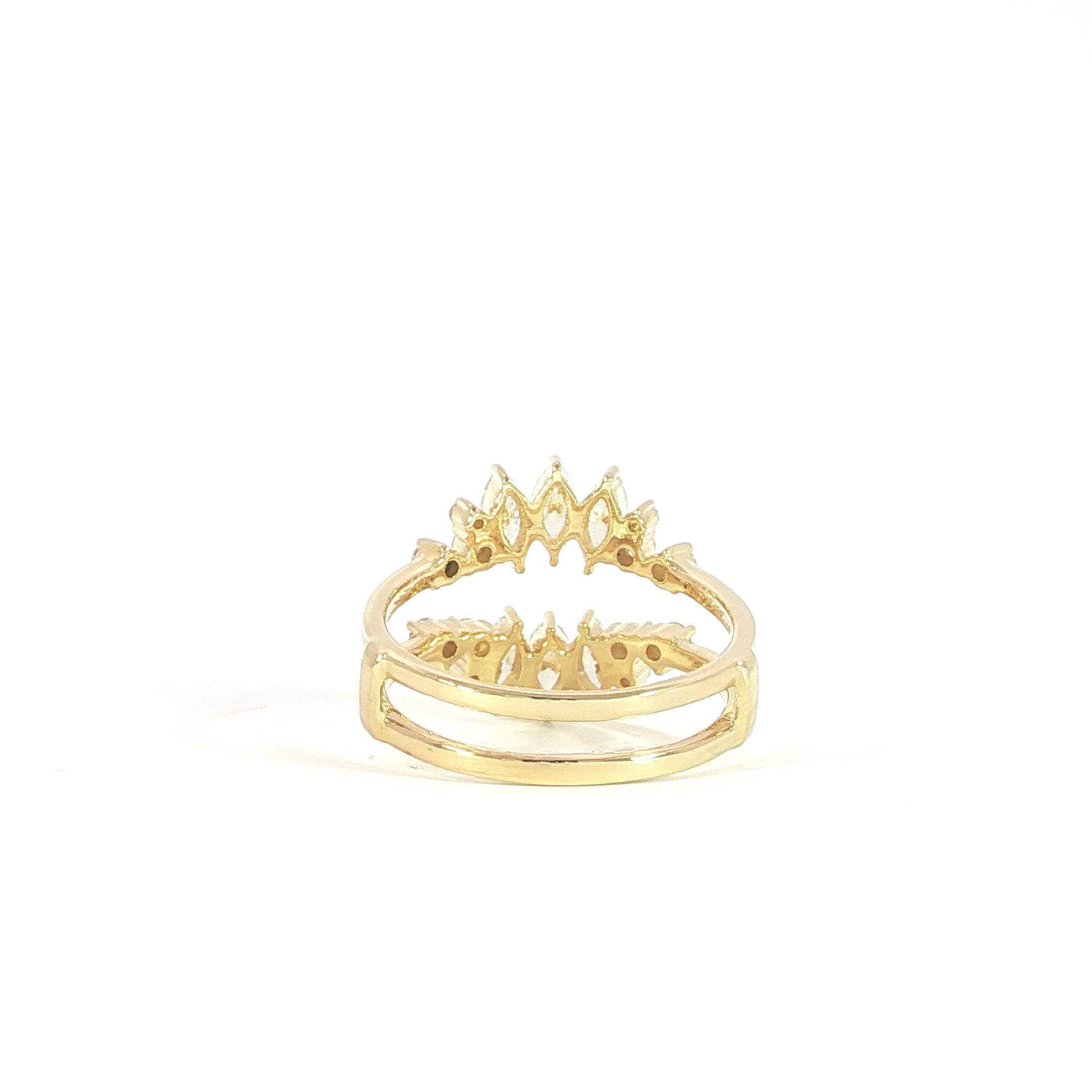 Back view lab grown marquise diamond enhancer band