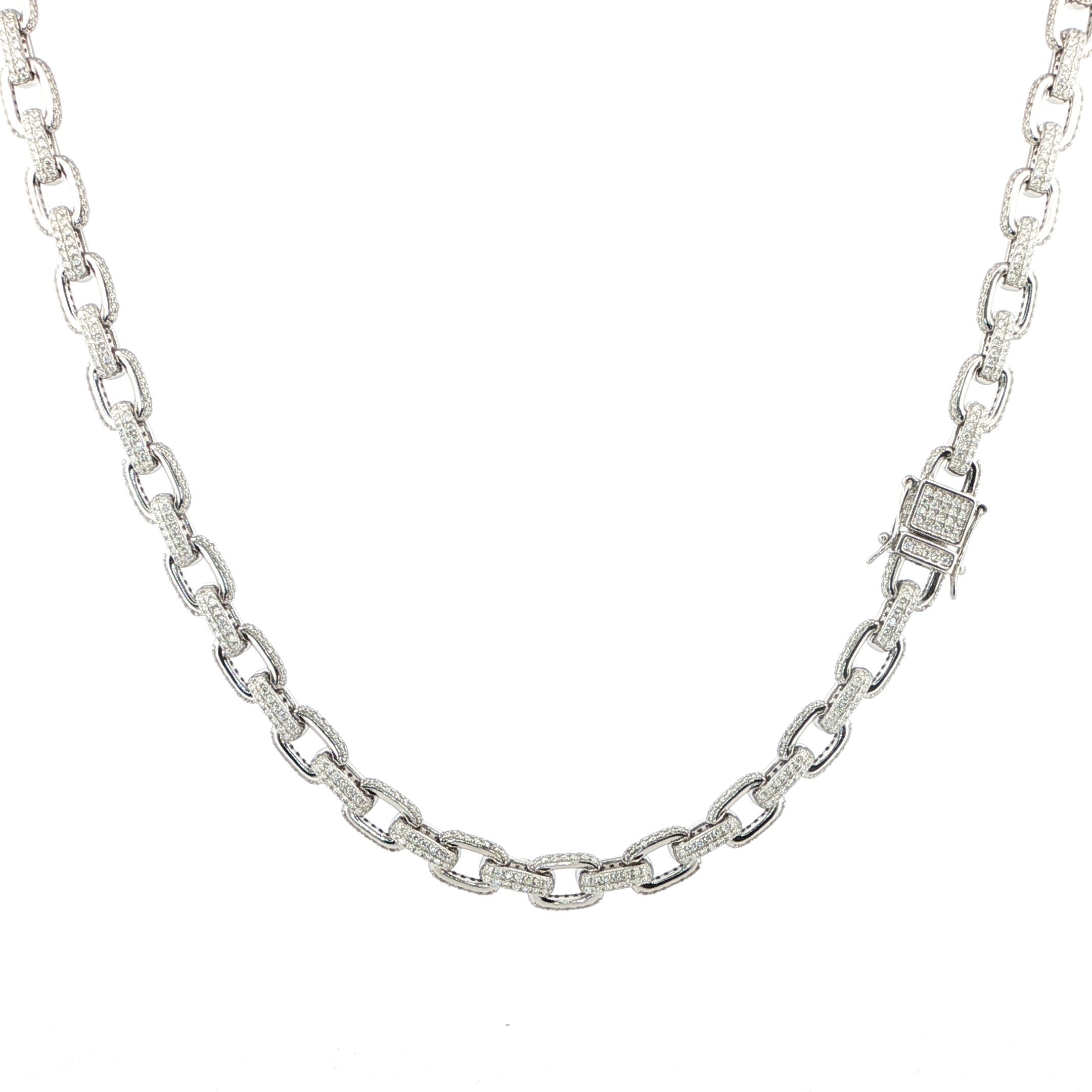 8.5mm New Fashion Moissanite Chain – 24 Inches – 19.75ctw