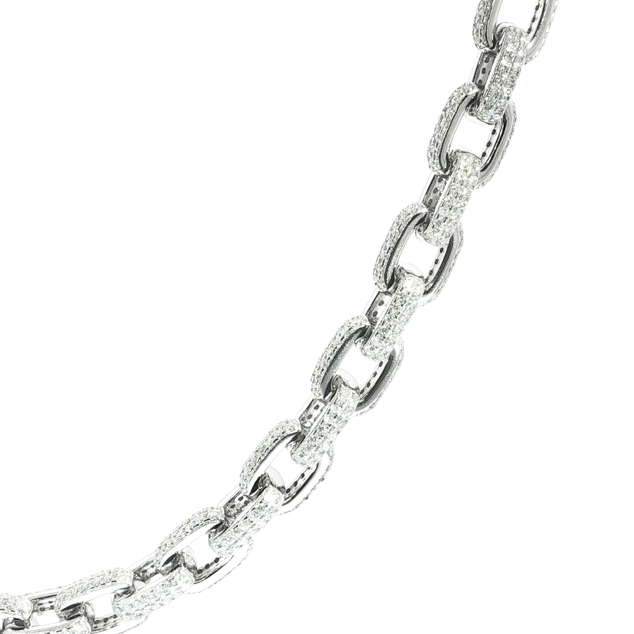 8.5mm New Fashion Moissanite Chain – 24 Inches – 19.75ctw