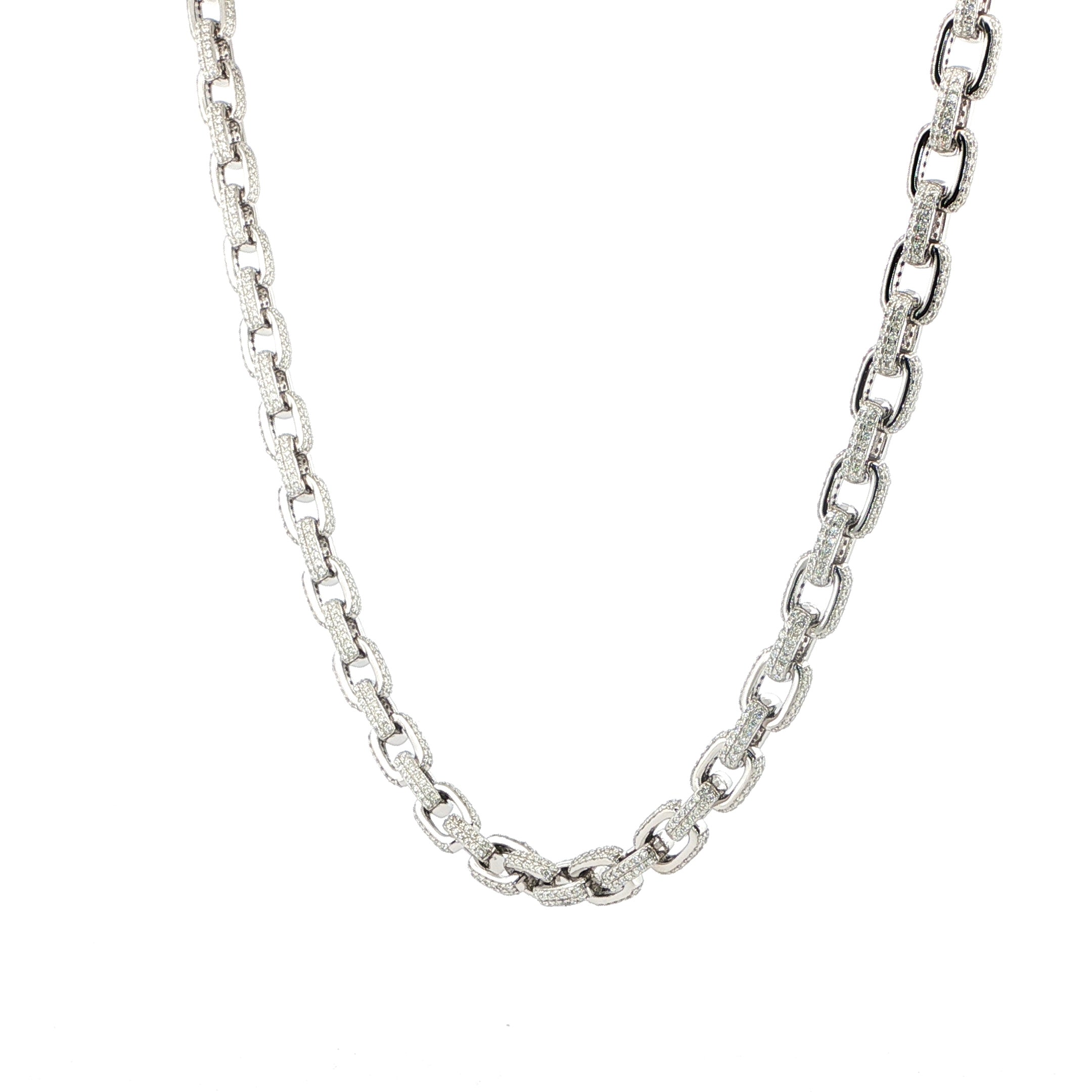 Sterling Silver Cable Chain Link - VVS Moissanite
