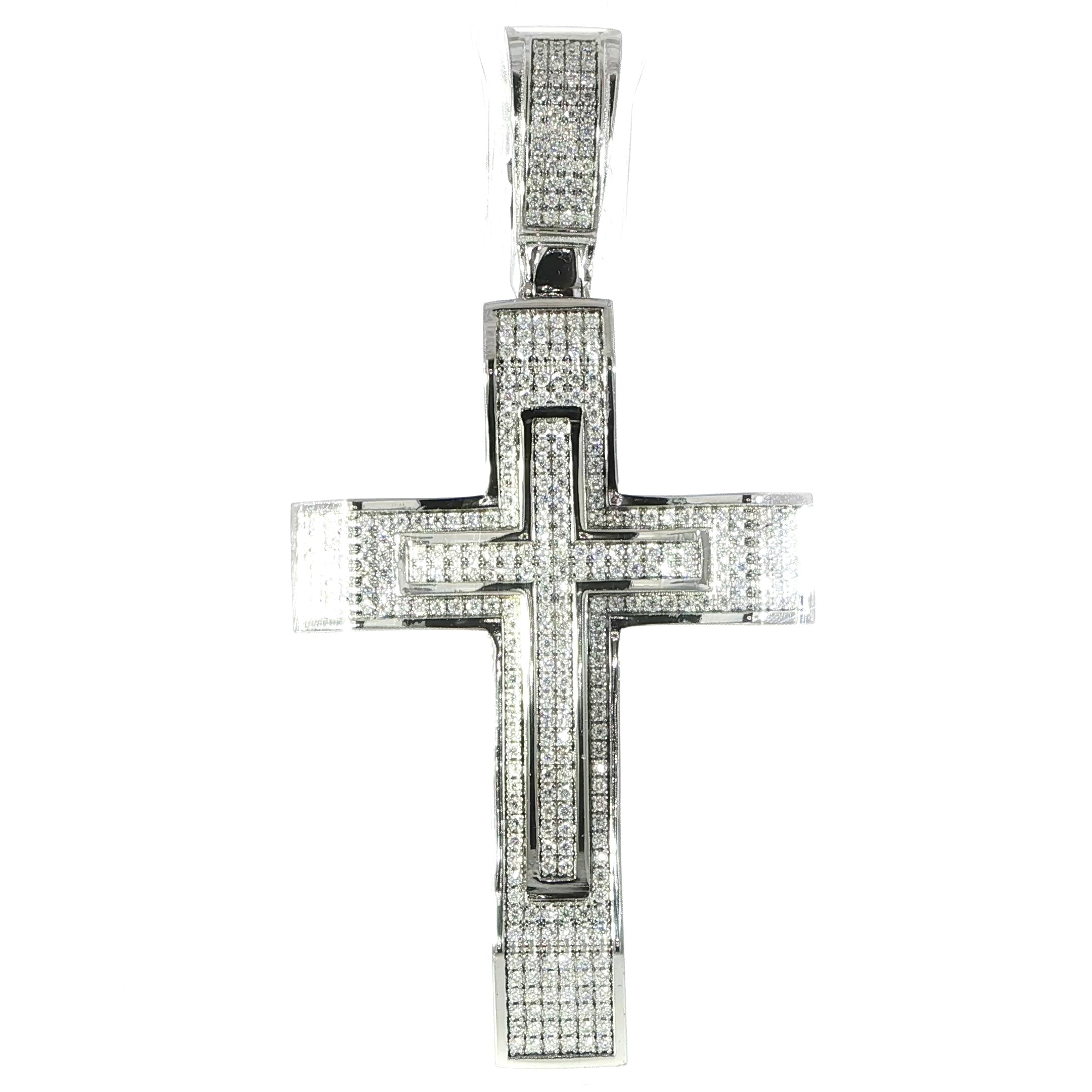 Sterling Silver Cross Pendant with VVS Moissanite - 2.65 Carat