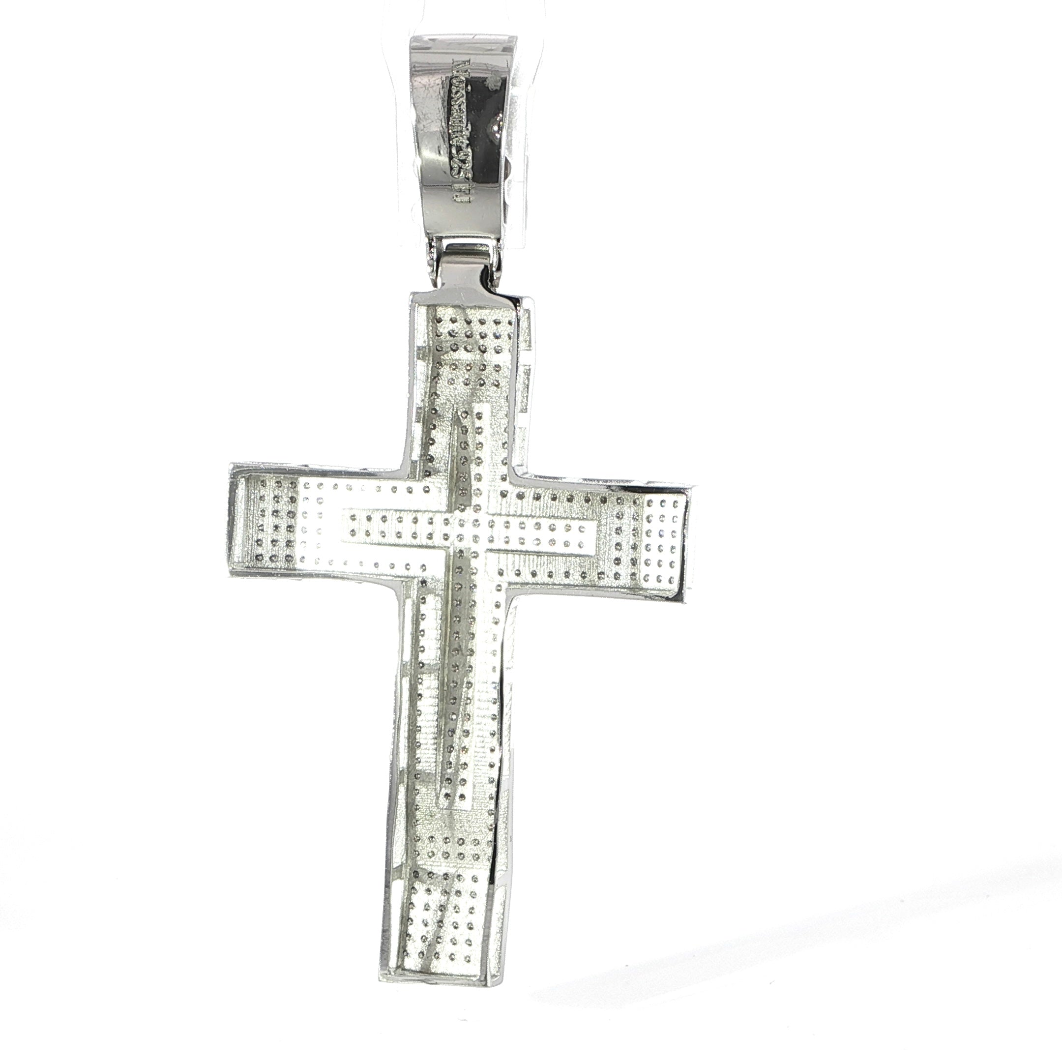 Sterling Silver Cross Pendant with VVS Moissanite - 2.65 Carat