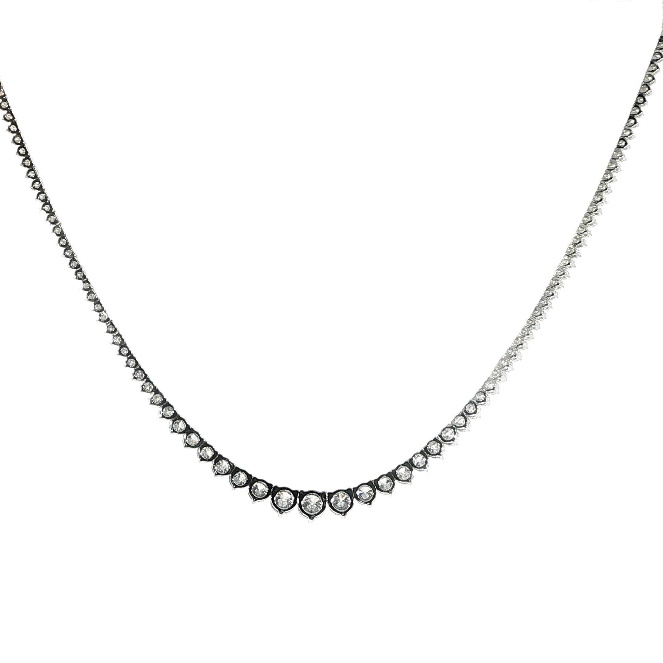 14K Graduated Diamond Tennis Necklace – 10CTW