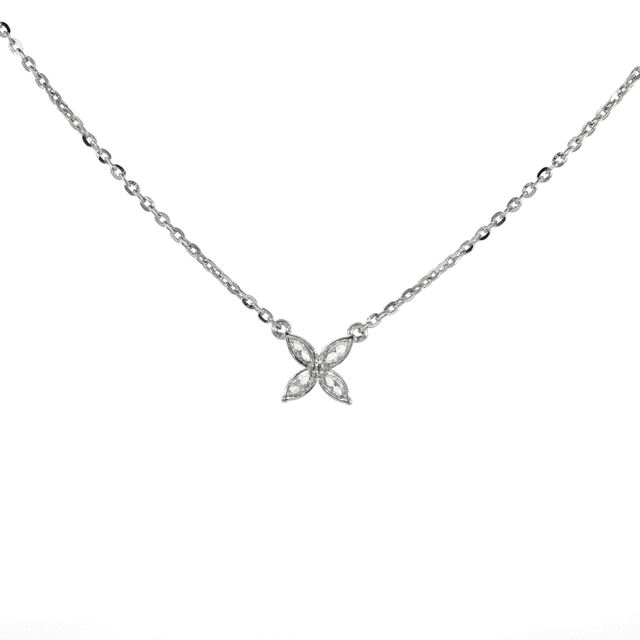 14K Diamond Flower Necklace