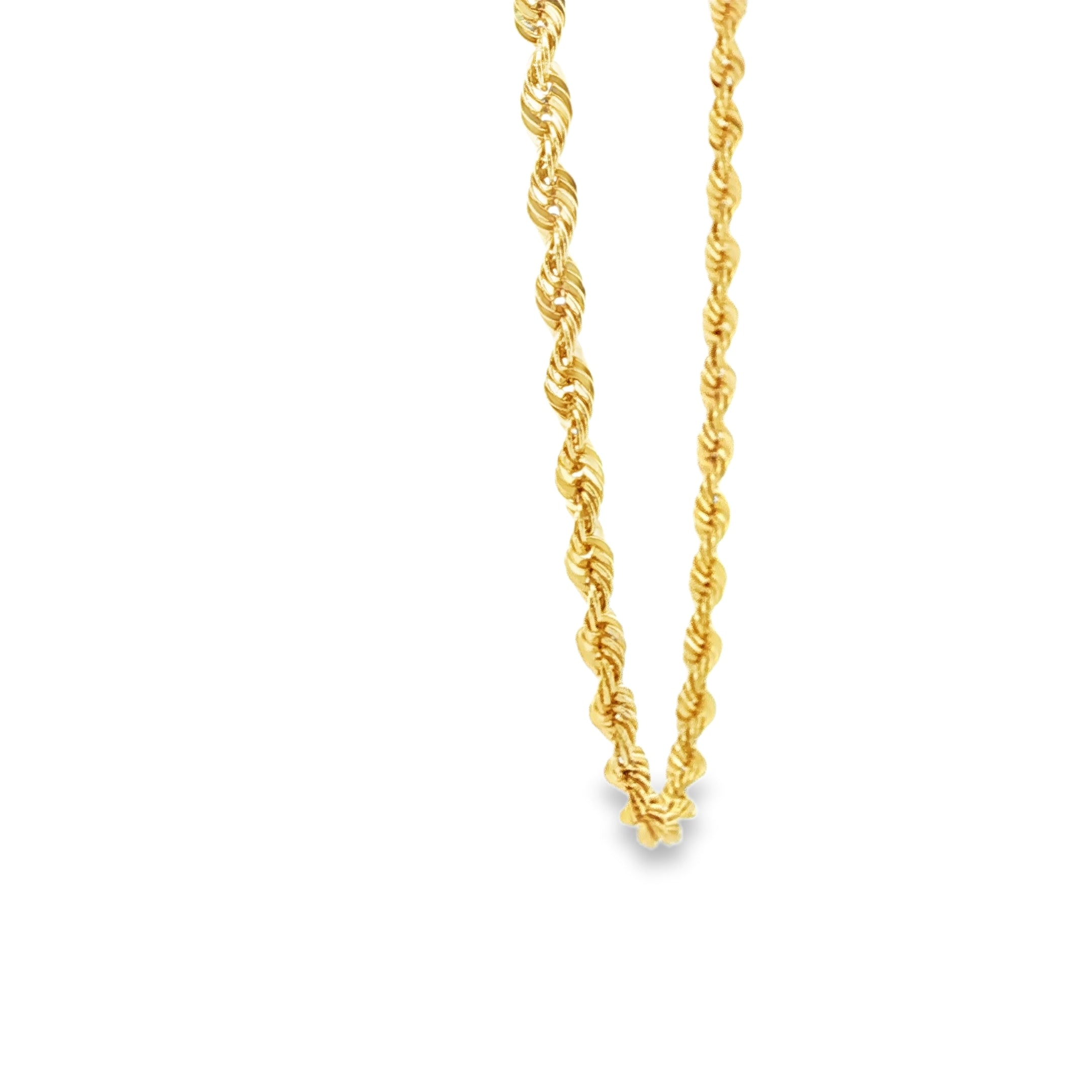 14K Yellow Gold Thick Diamond-Cut Rope - 6.5MM