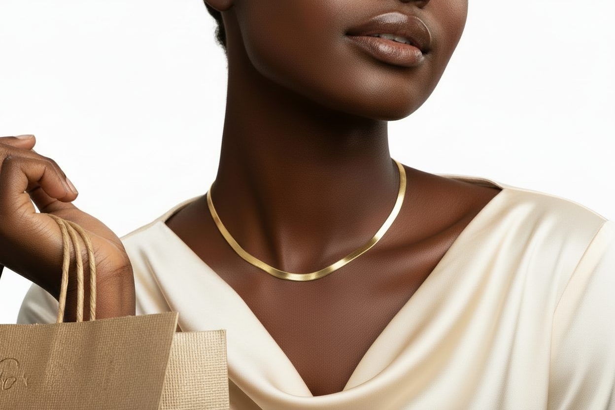 10K Yellow Gold Solid Herringbone - 7MM