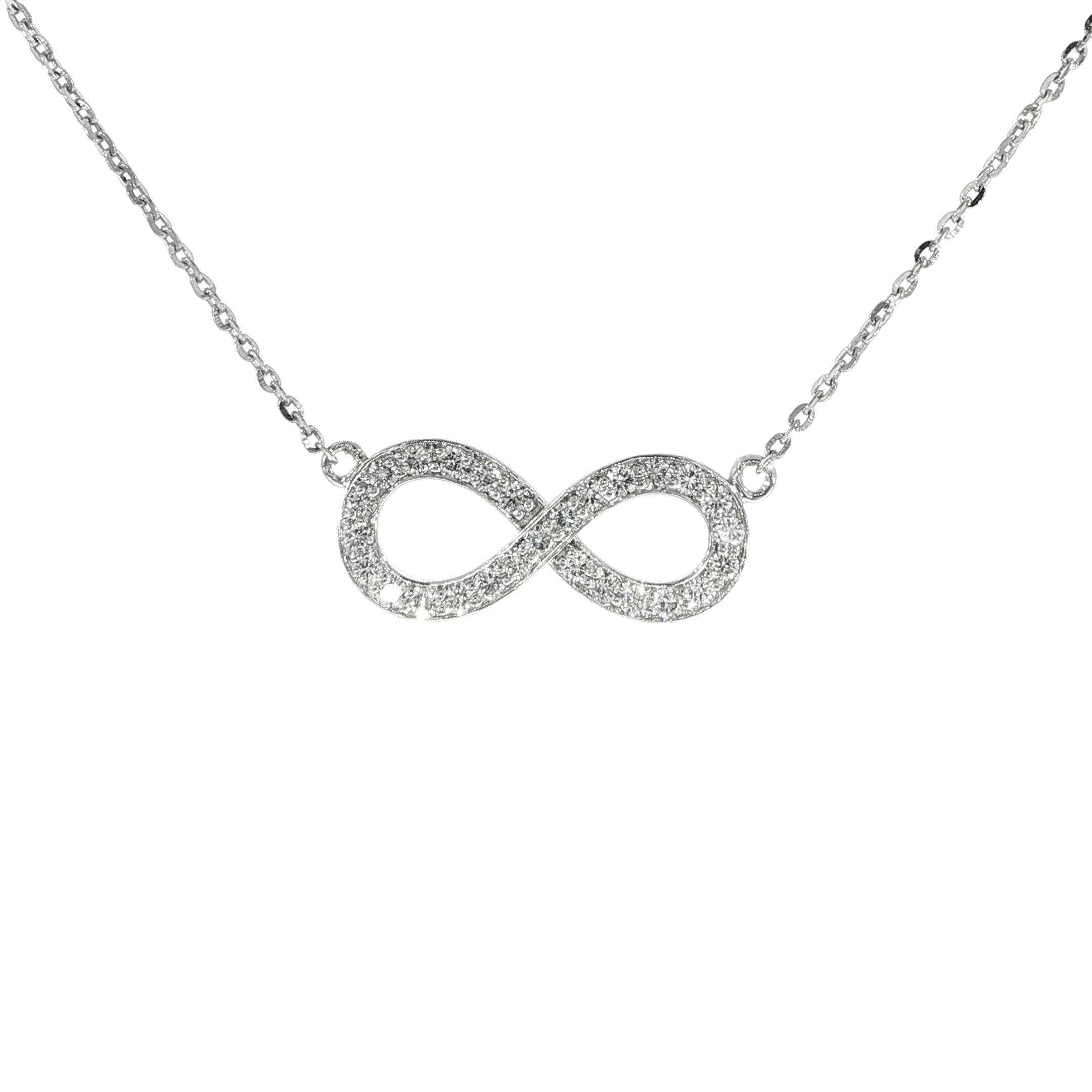 14K Diamond Infinity Necklace