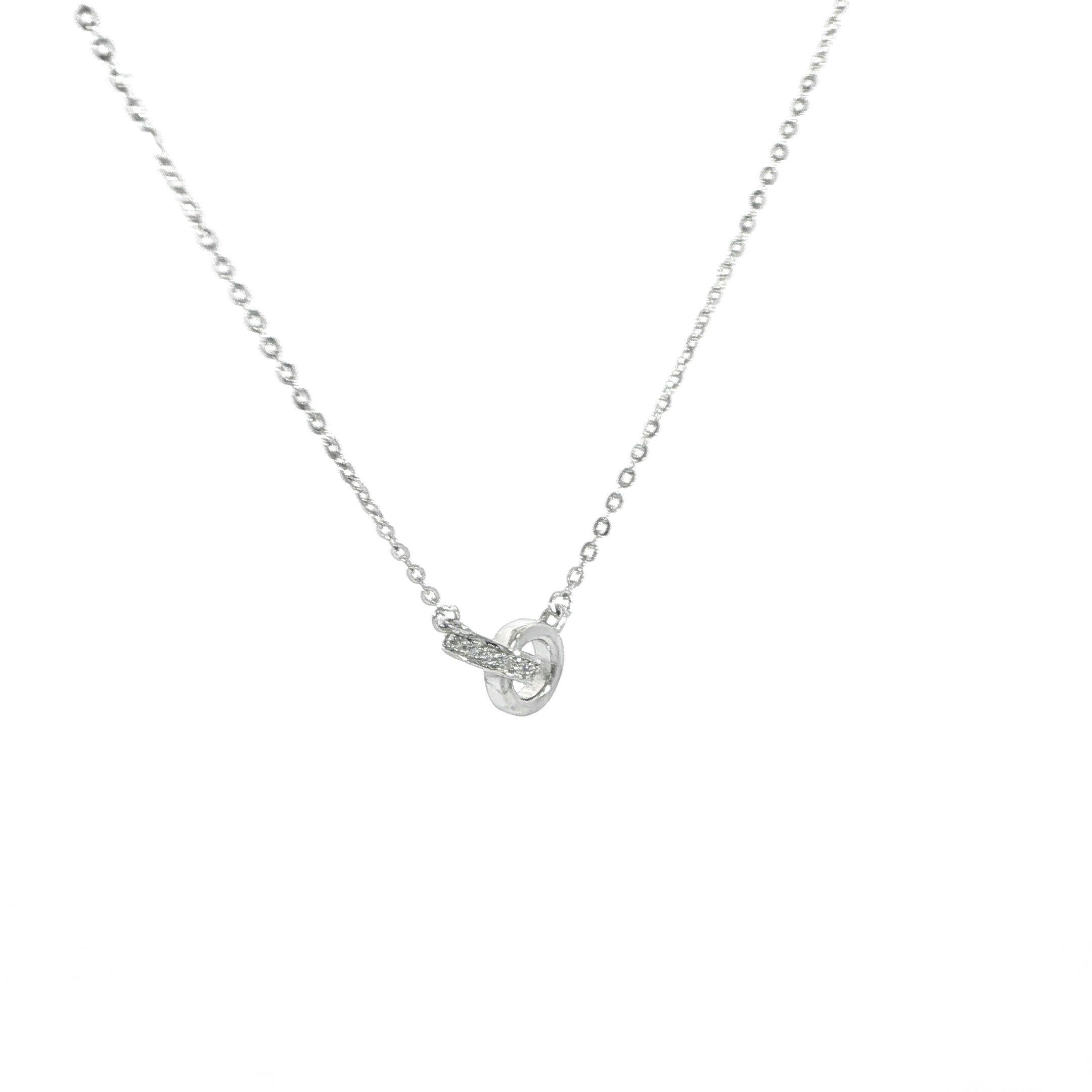 Sterling Silver Interlocking Circle Necklace – VVS Moissanite 0.07 CTW
