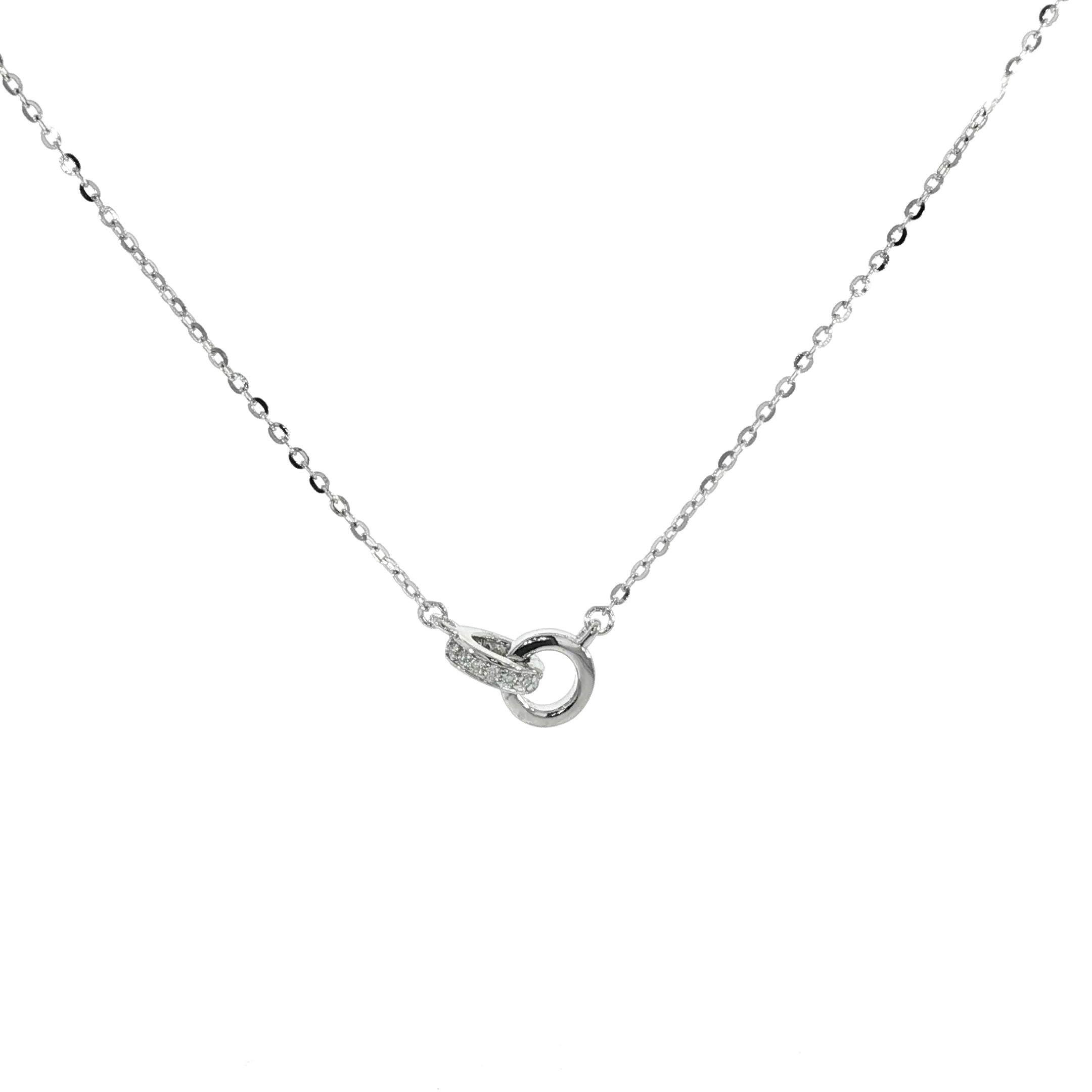 Sterling Silver Interlocking Circle Necklace – VVS Moissanite 0.07 CTW