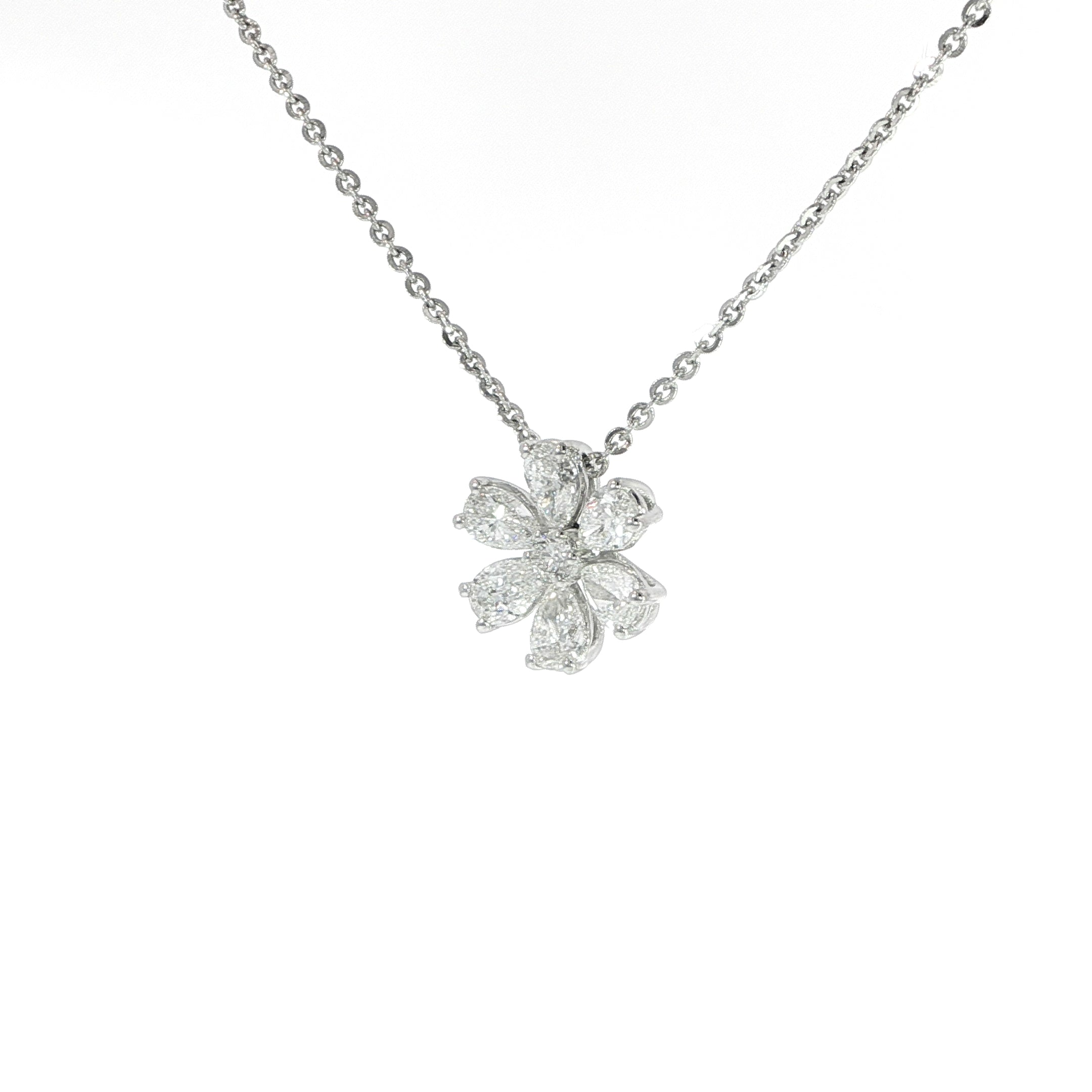 14K Diamond Flower Necklace