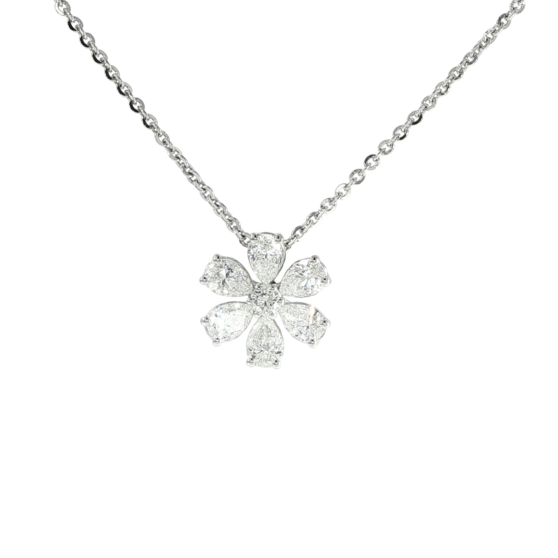 14K Diamond Flower Necklace
