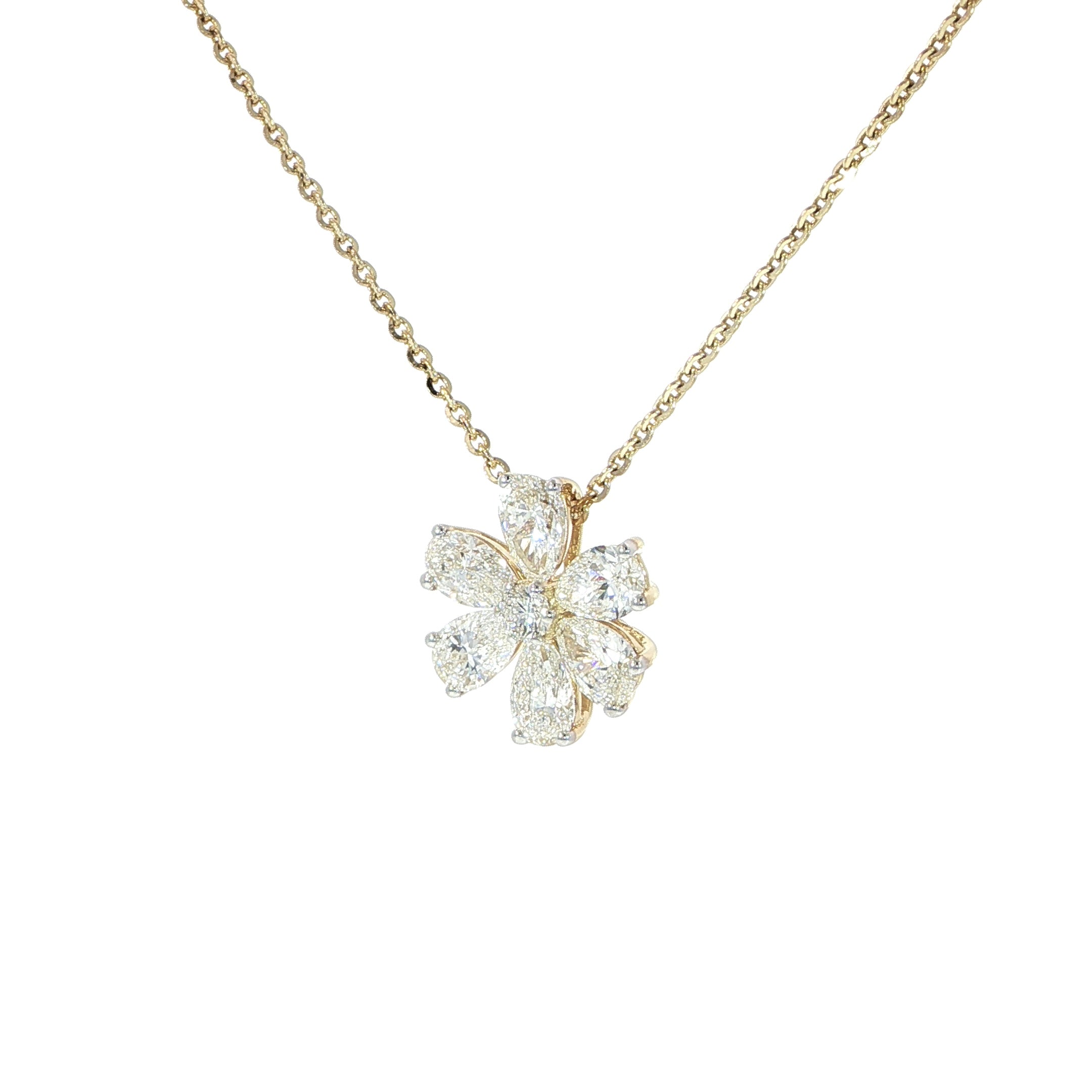 14K Diamond Flower Necklace – 2 CTW