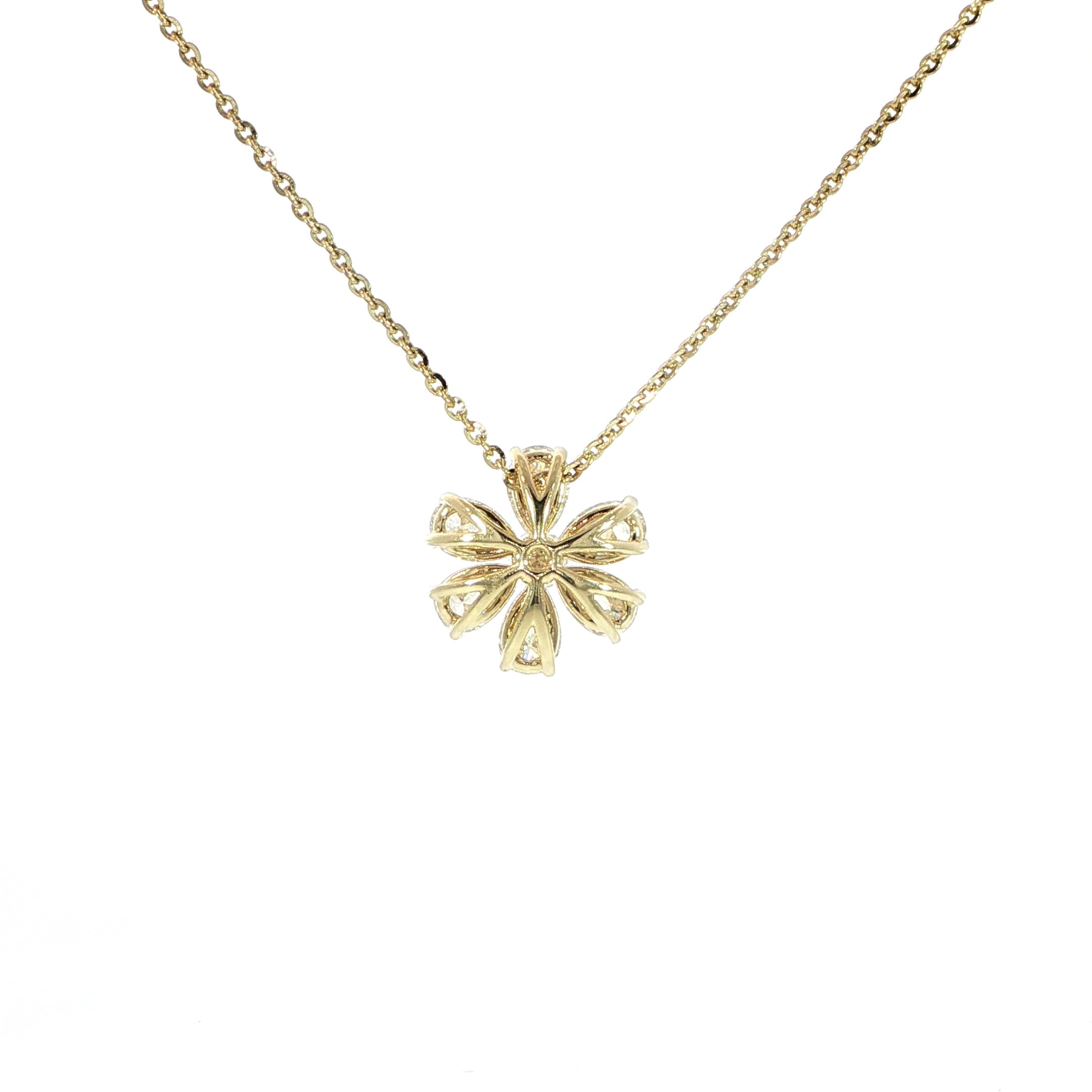 14K Diamond Flower Necklace – 2 CTW