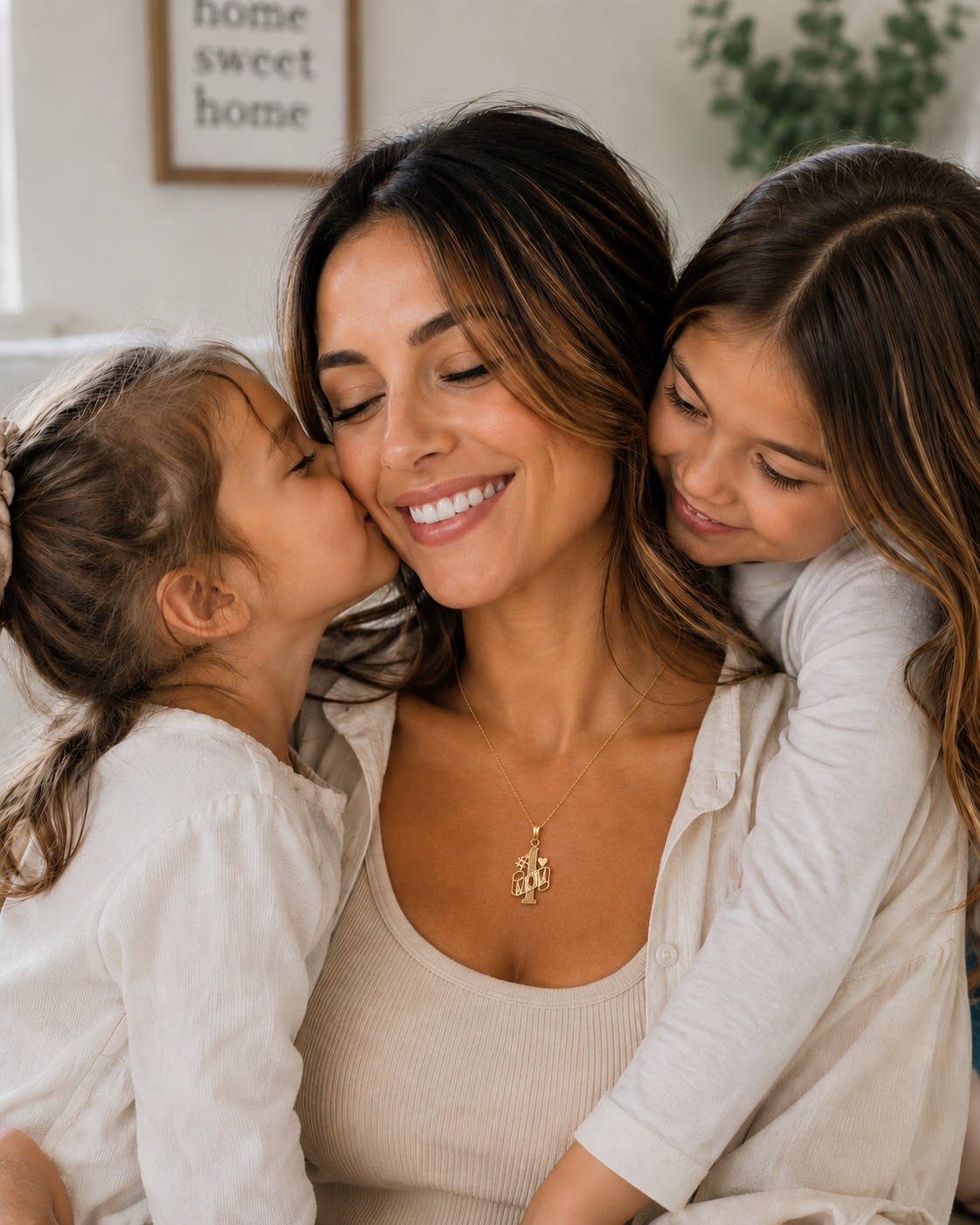 10K Yellow Gold #1 Mom Pendant