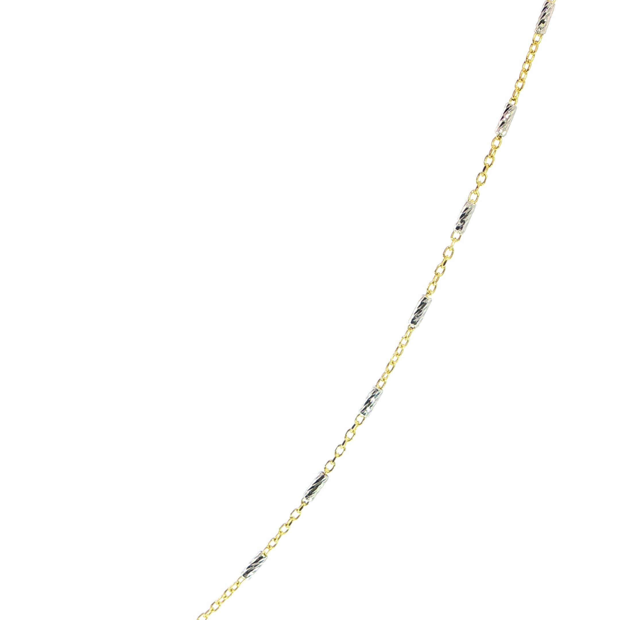 Delicate 14K Yellow & White Gold Fancy Link Chain Necklace