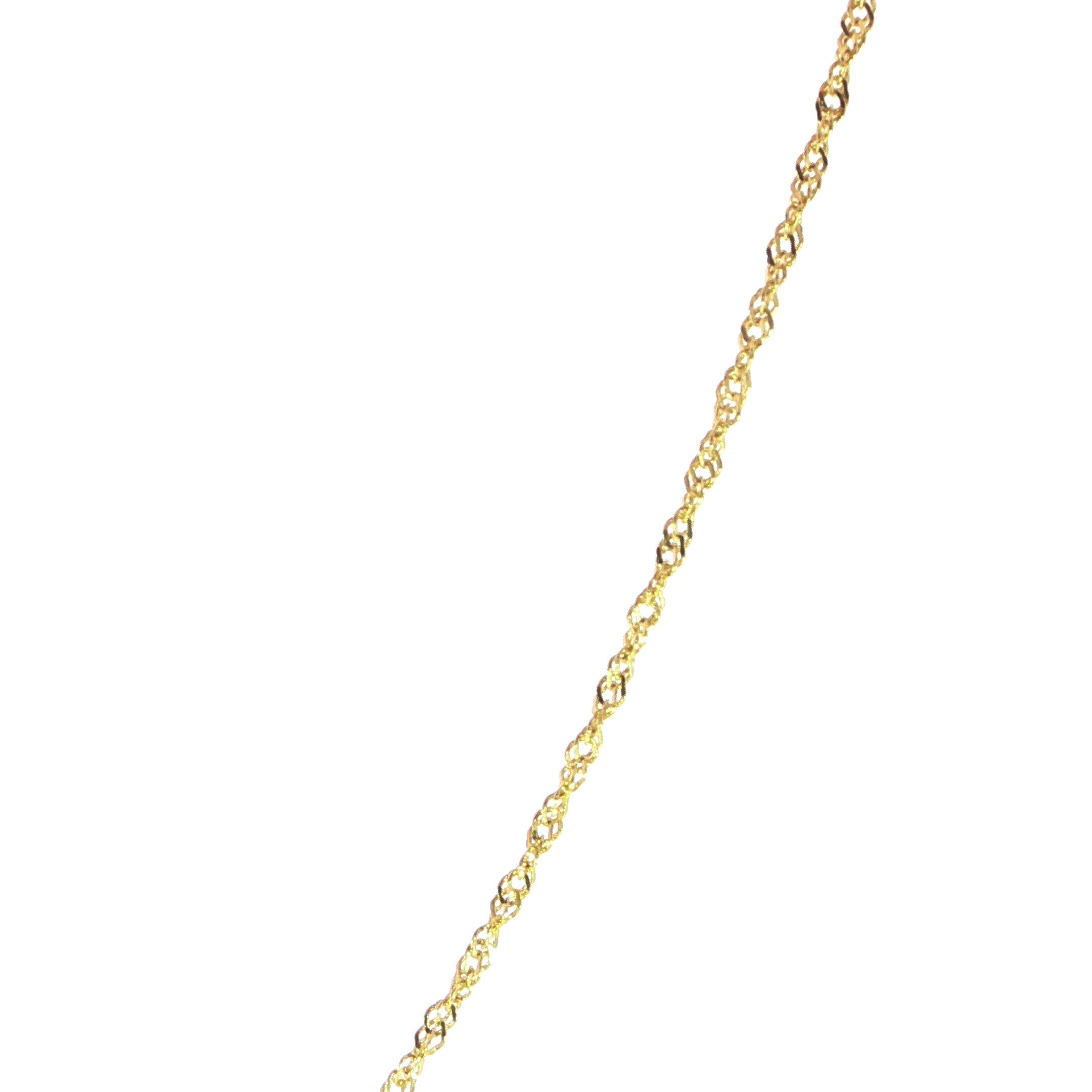 Twisted 14K Gold Singapore Chain Necklace For Women