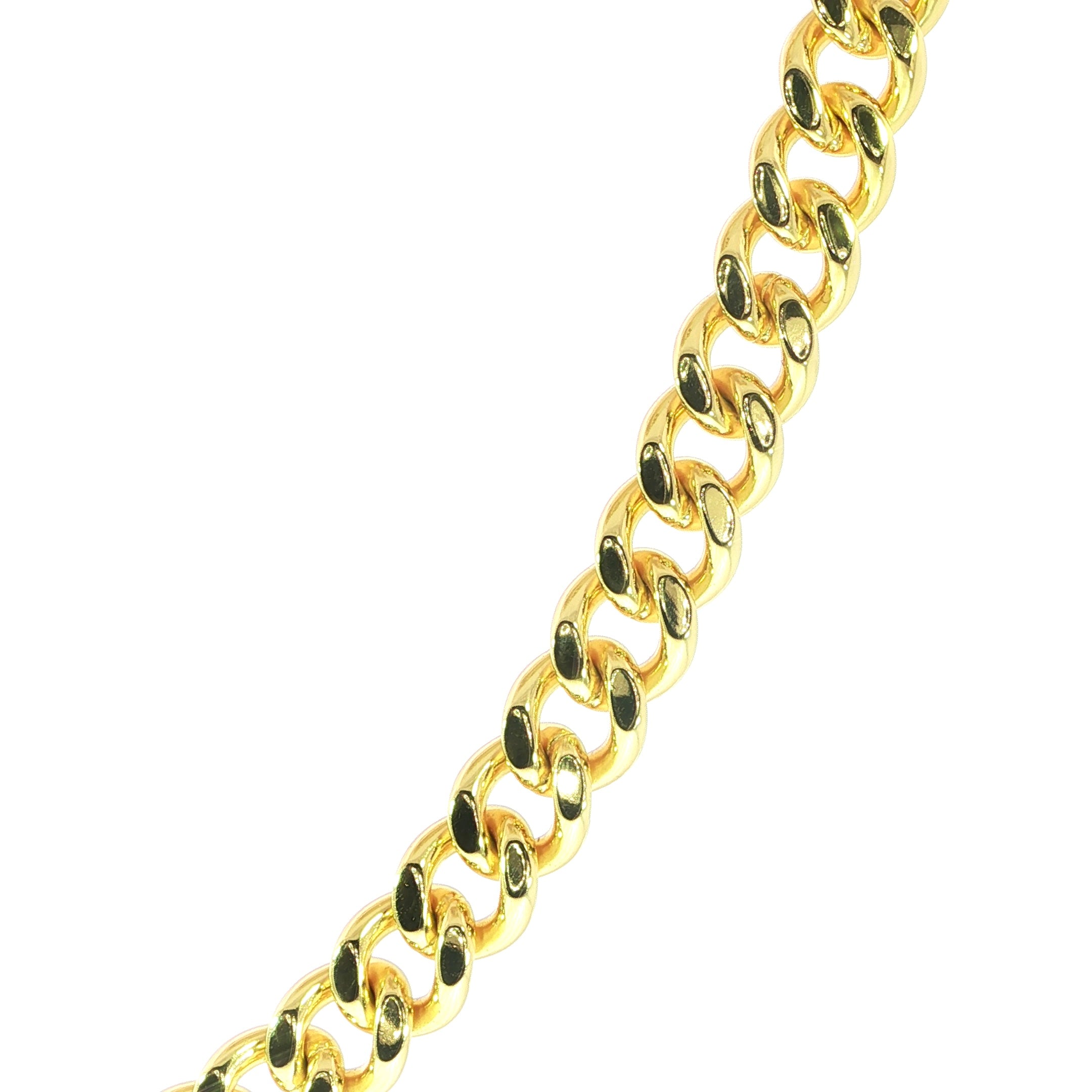 Close-Up 9MM Miami Cuban Chain in 14K Gold Plated Sterling Silver