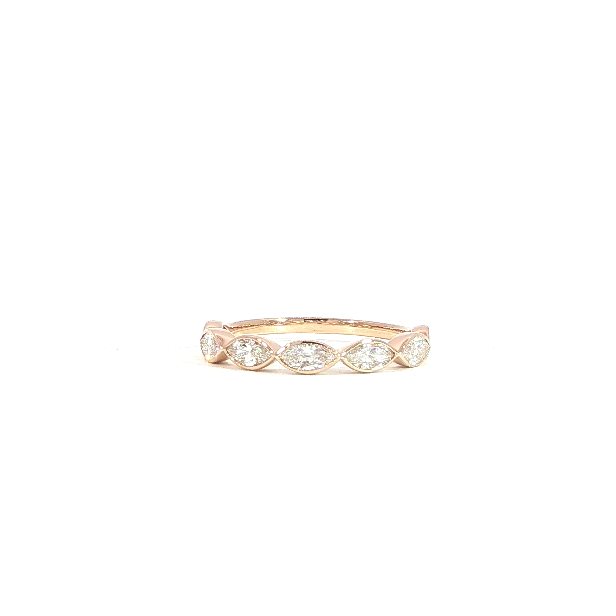 Rose gold marquise diamond wedding band