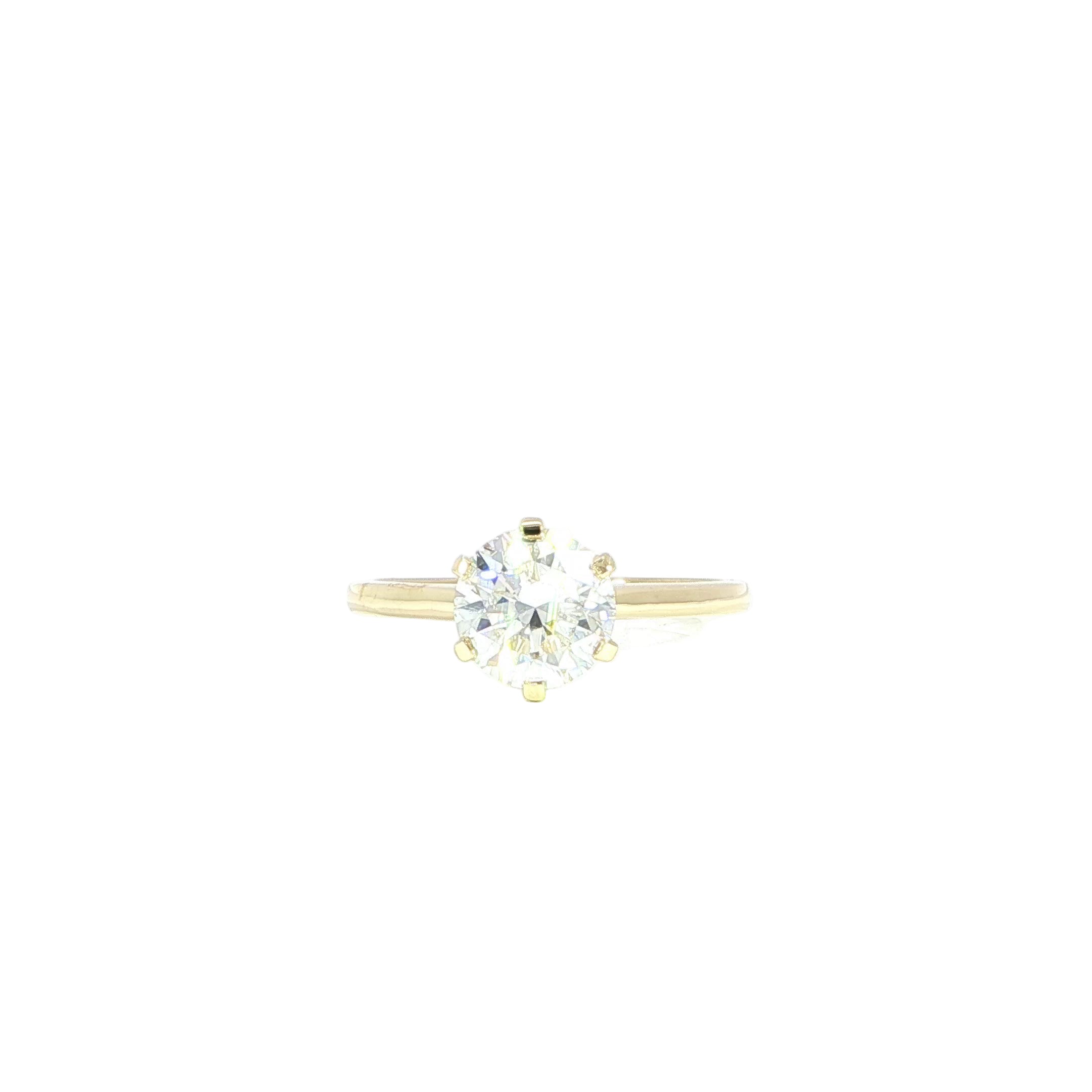 14K Gold Round Diamond Solitaire Rings