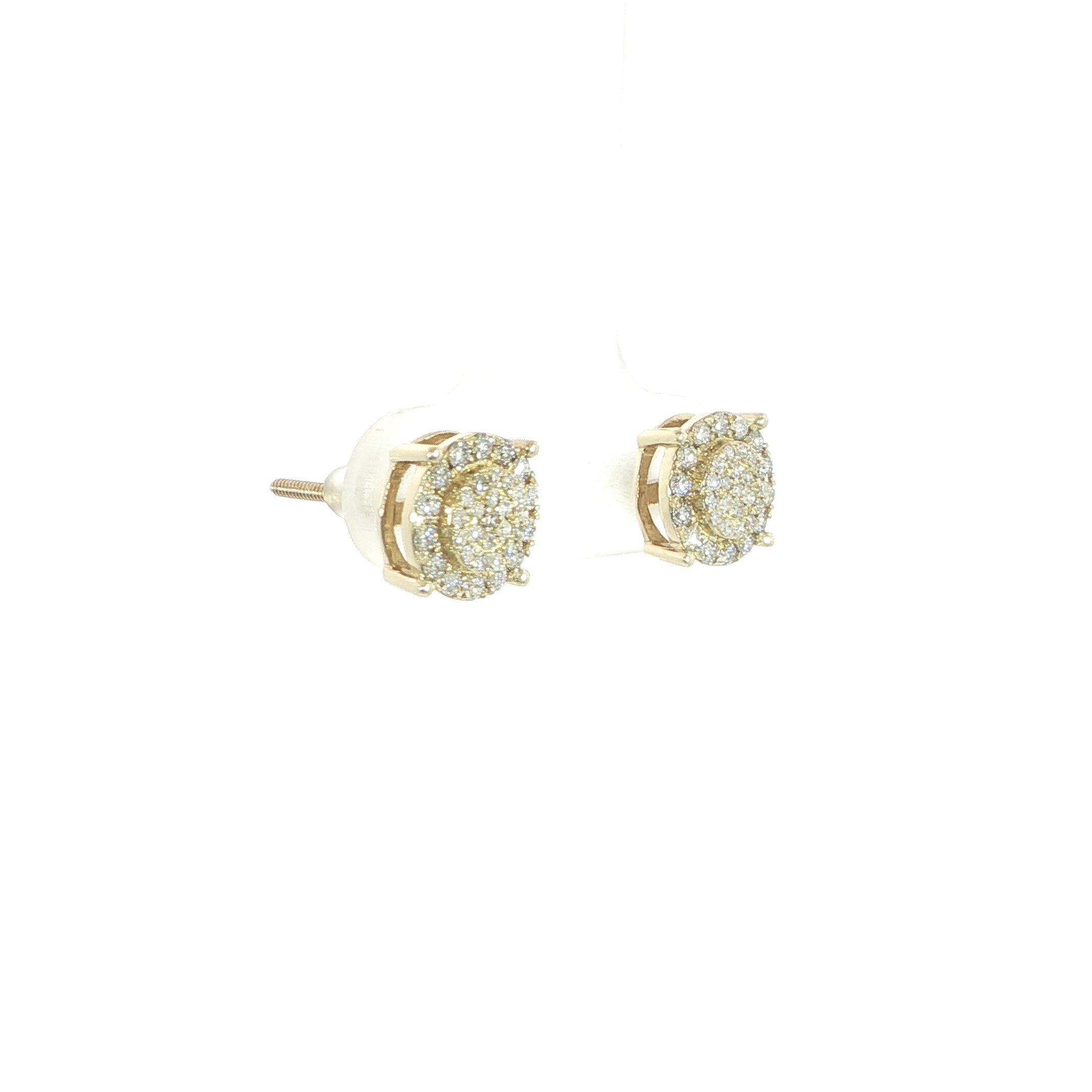 10K Round Diamond Cluster Earrings – 0.36 CTW