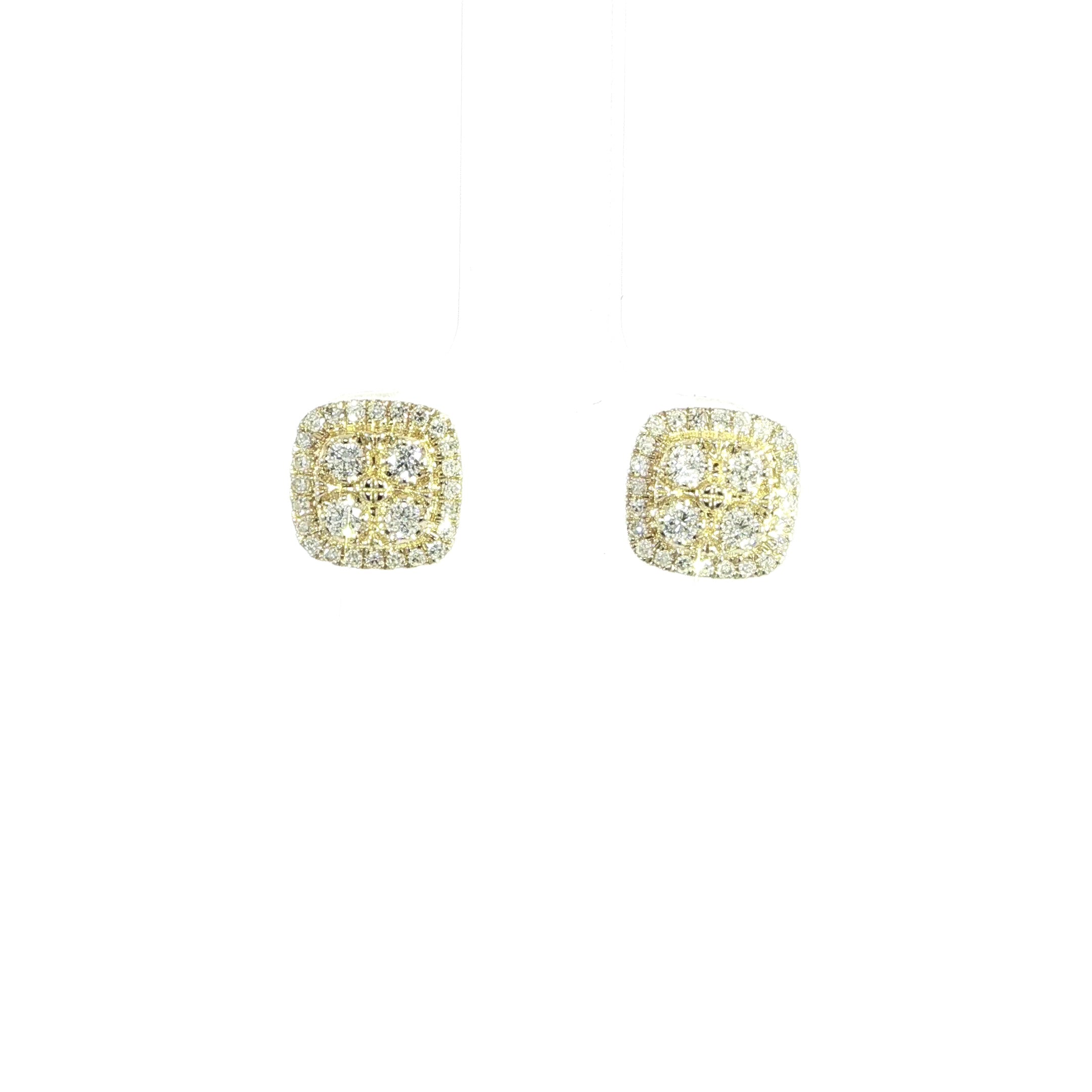10K Diamond Cluster Earrings