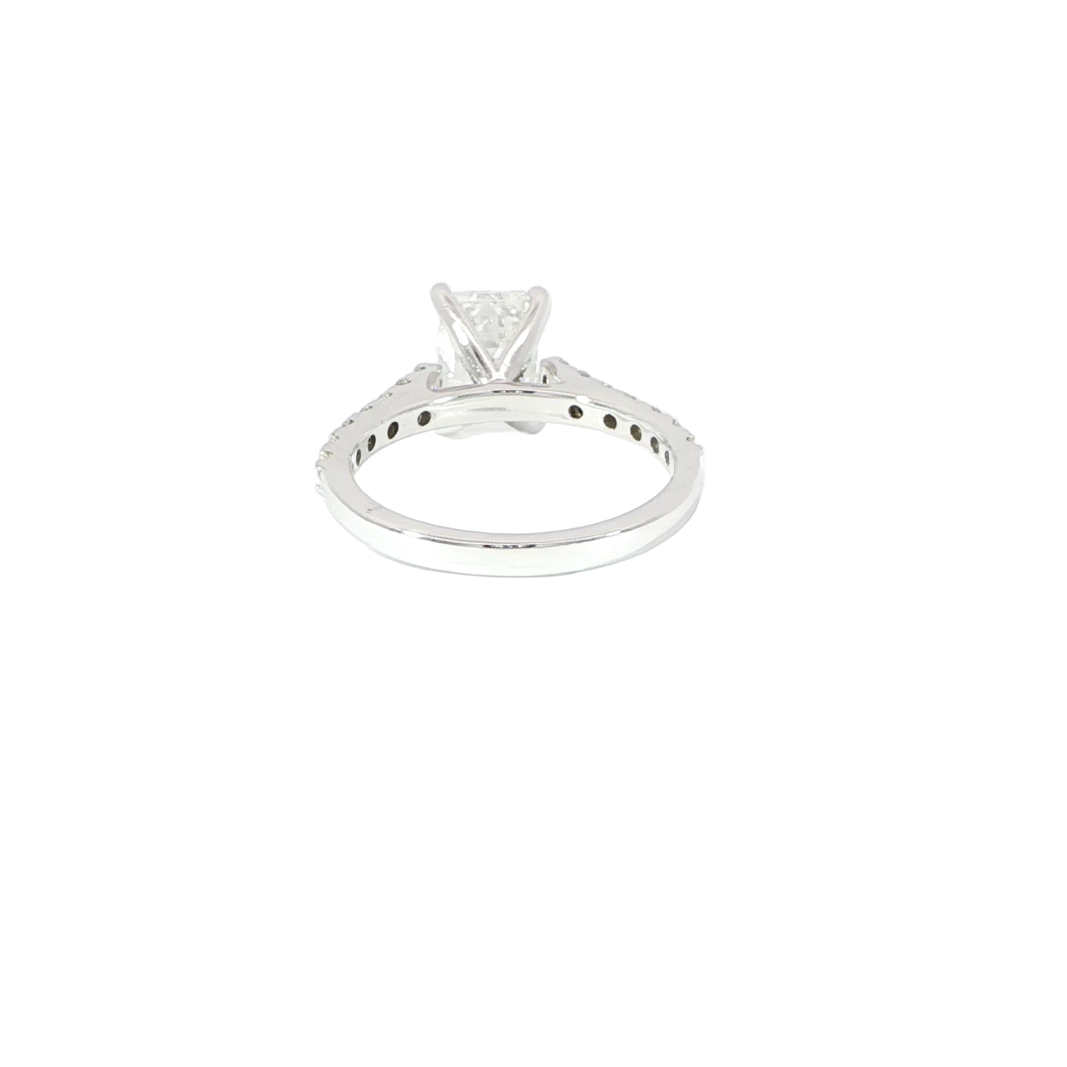 14K White Gold Emerald-Cut Lab Diamond Engagement Ring – 2.5ctw