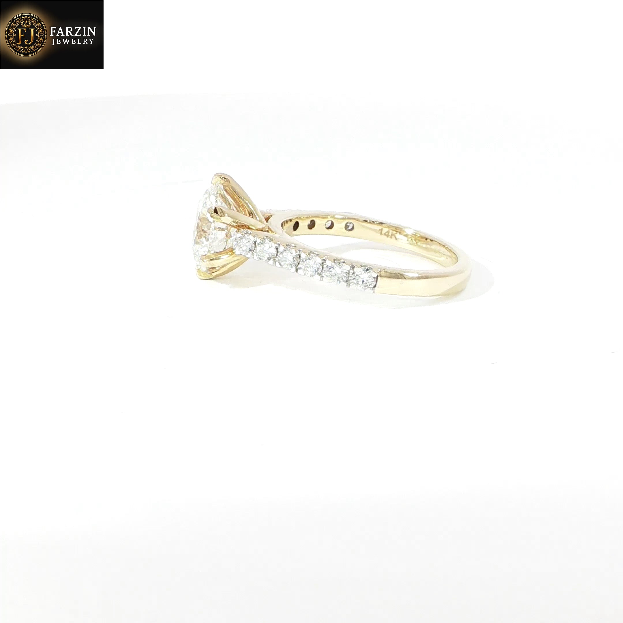 14K Yellow Gold 3CTW Lab Grown Diamond Engagement Ring