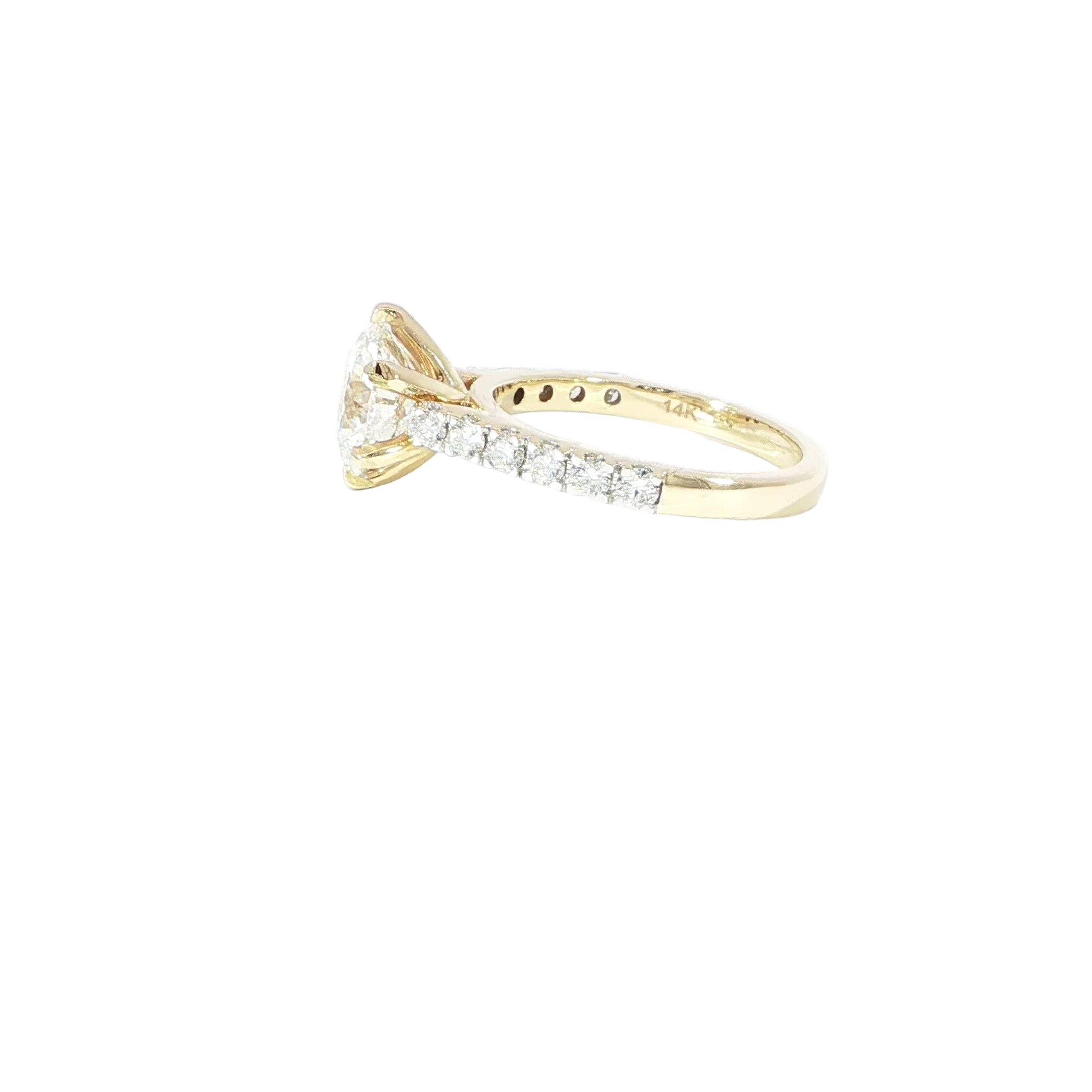 14K Yellow Gold 3CTW Diamond Engagement Ring